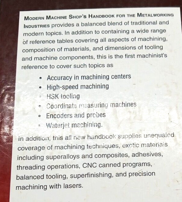 Handbook for Metalworking Industries Modern Machine Shop 1st Edition, 2347 pages