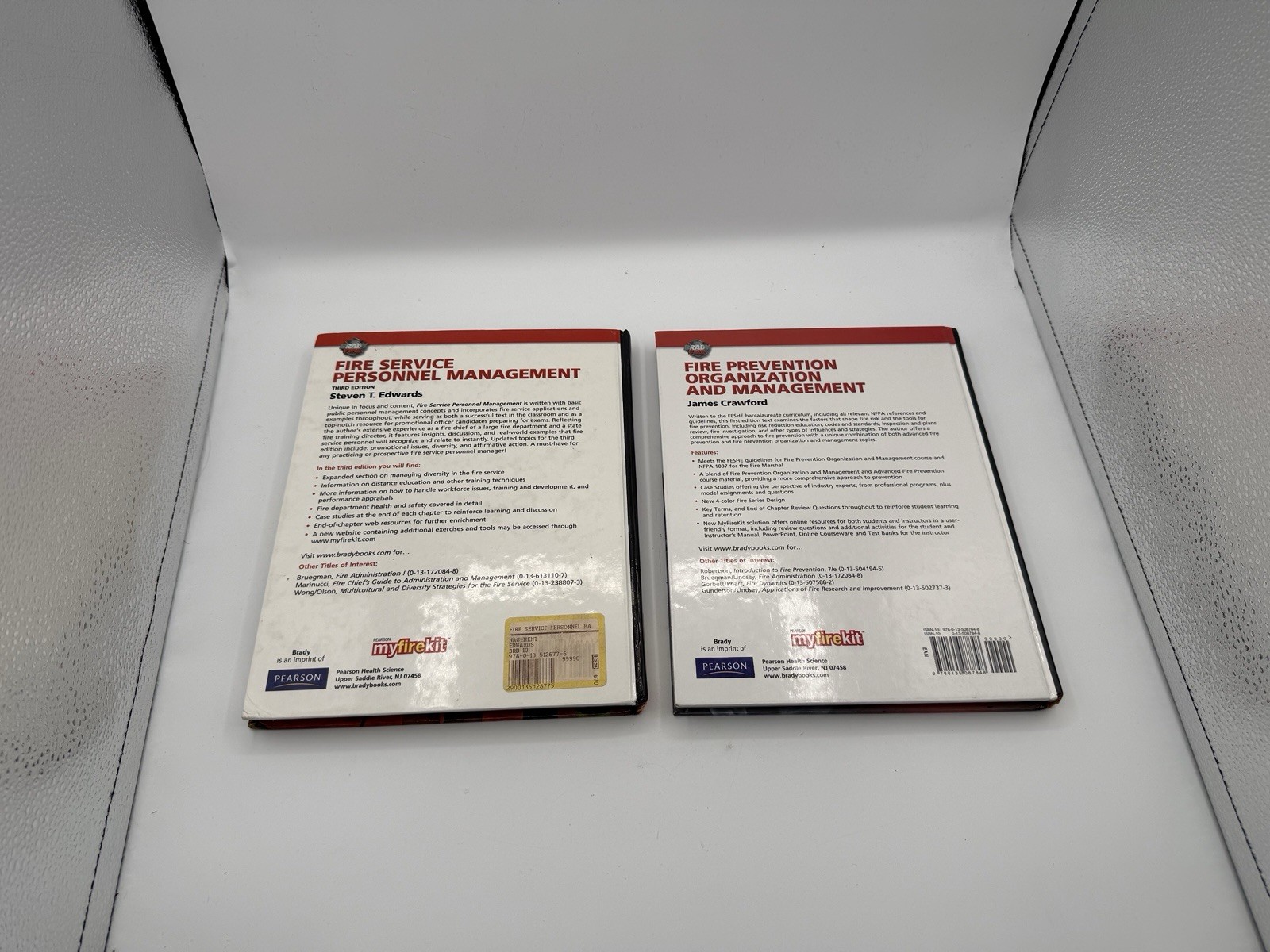 BradyFire Book Lot Fire Service Personnel Management 3rd & Prevention Organizati