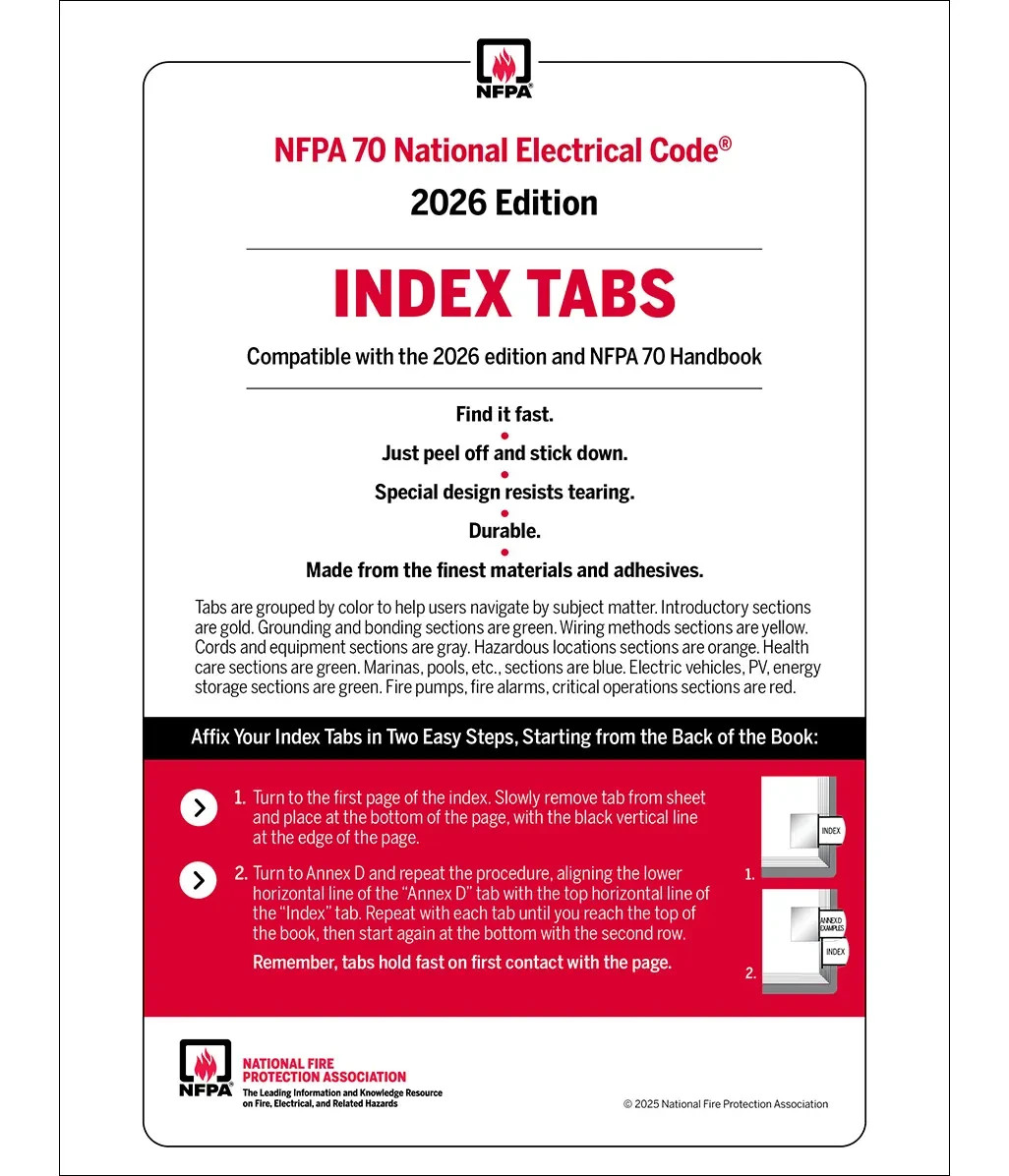 NEC Handbook 2026 NFPA 70 National Electrical Code Hardcover + Index Tabs 2026