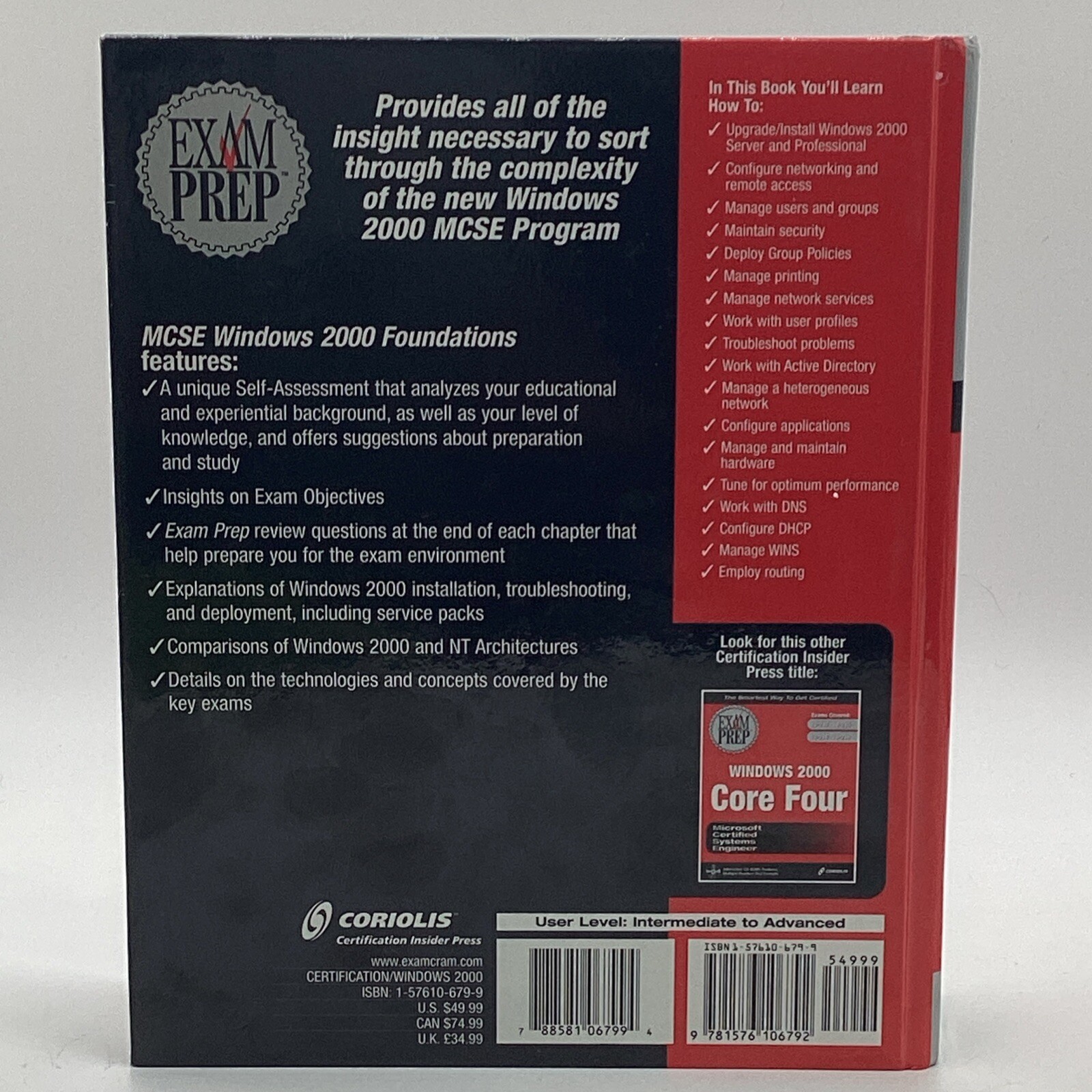 MCSE Windows 2000 Foundations Exam Prep Hardcover By James Stewart & Lee Scales