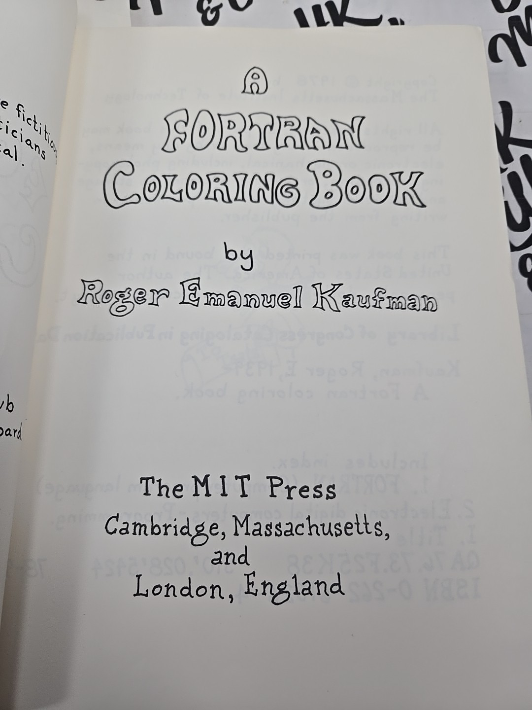 A Fortran Coloring Book – Softcover By Dr. Kaufman, MIT Press
