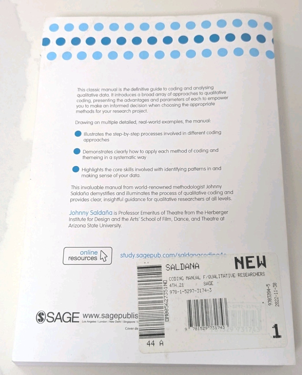The Coding Manual for Qualitative Researchers by Johnny Saldana, 2021
