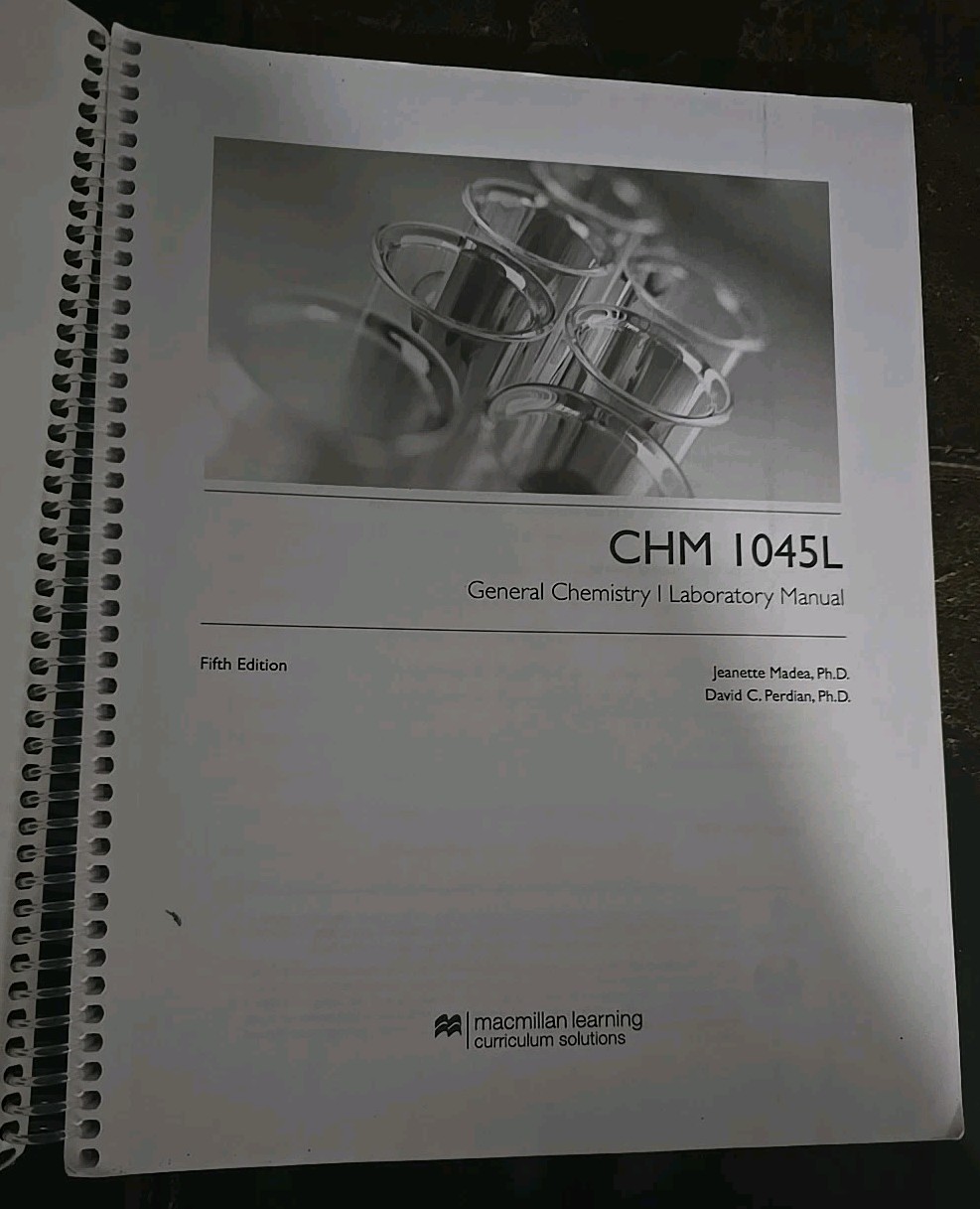 CHM 1045L General Chemistry 1 Laboratory Manual Fifth Edition By Hayden McNeil