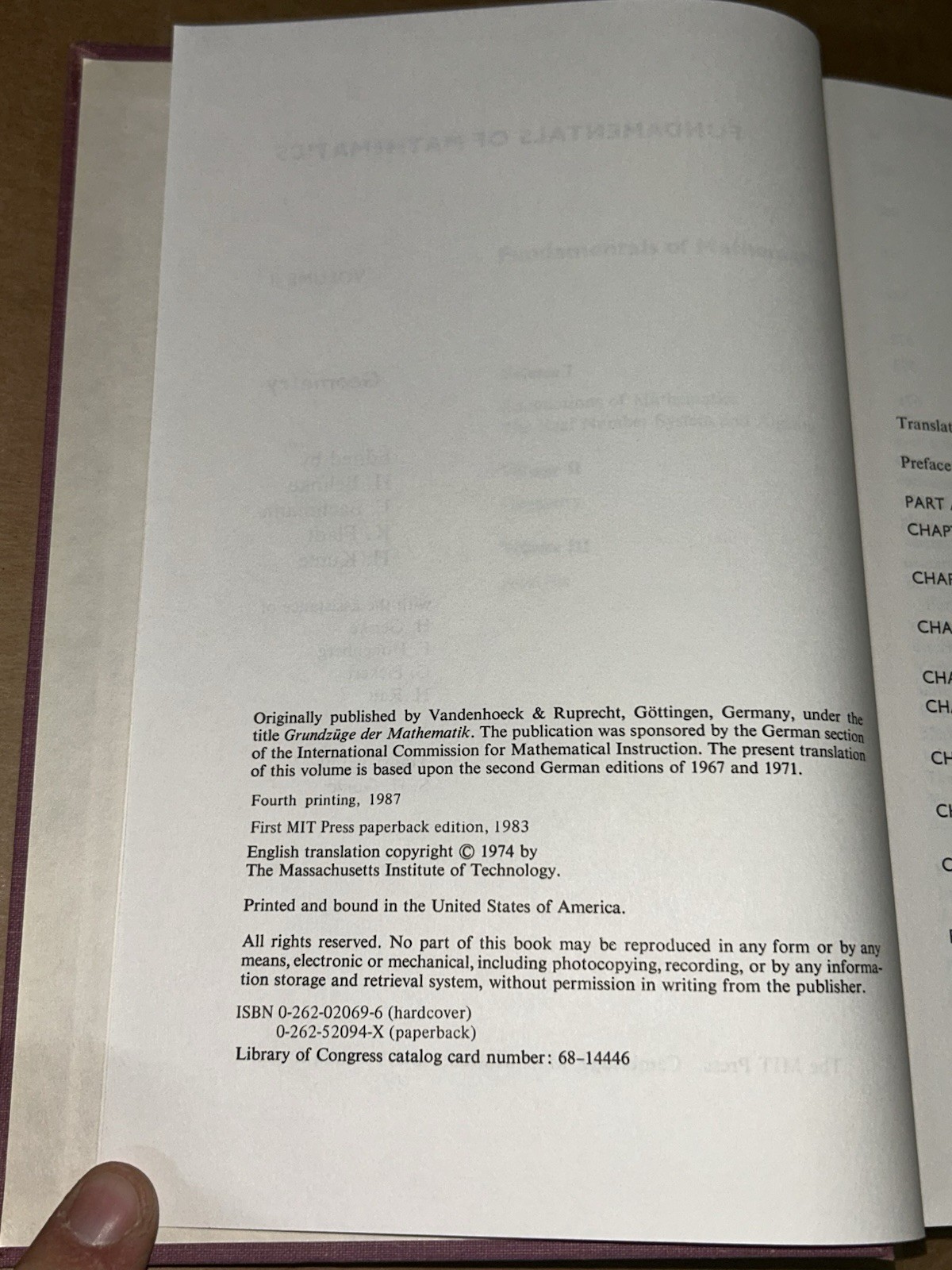 1987 Fundamentals of Mathematics: Volume II Geometry By MIT Press 4th Printing