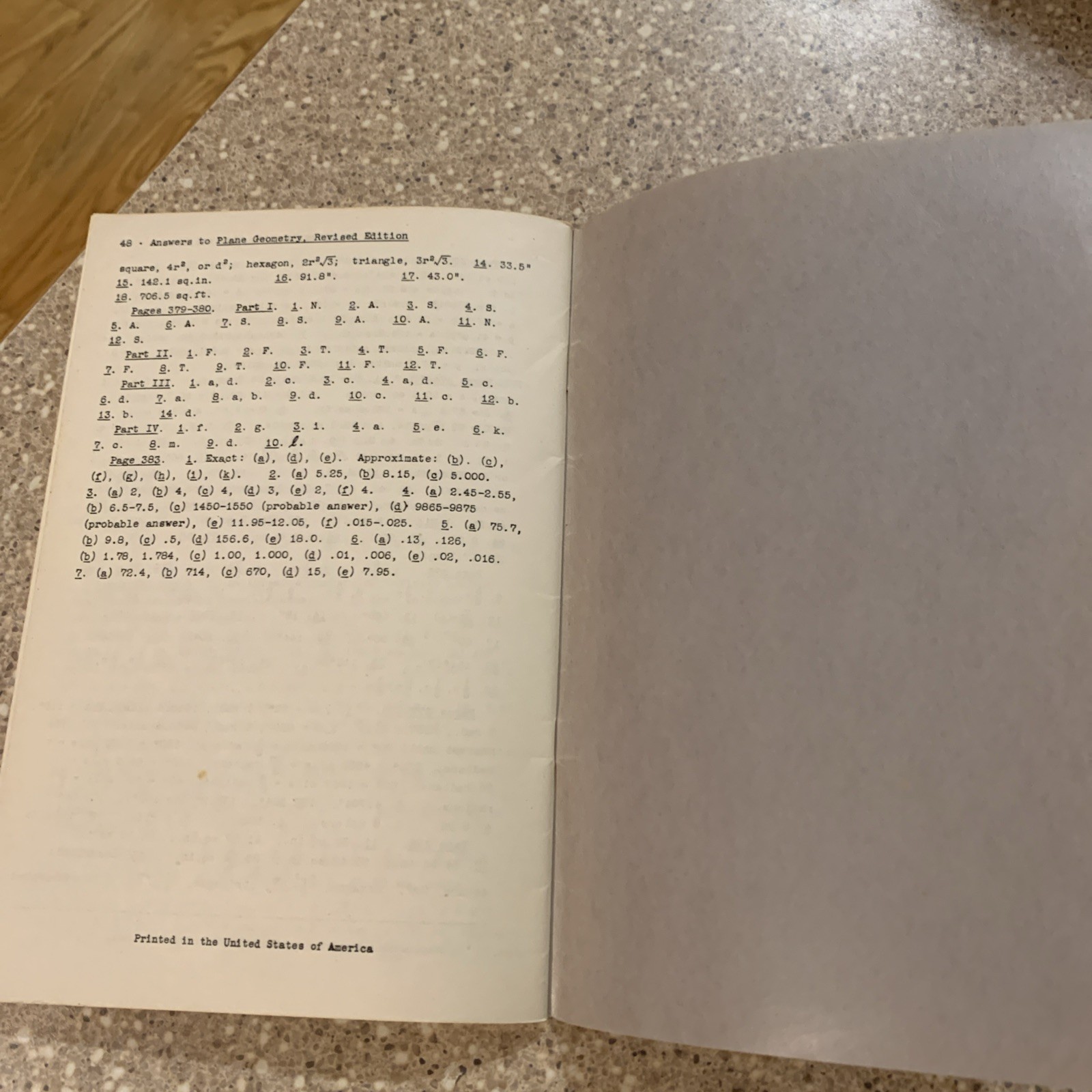 Vintage – Teacher’s Manual and Answer Book For: Ginn Plane Geometry 1953