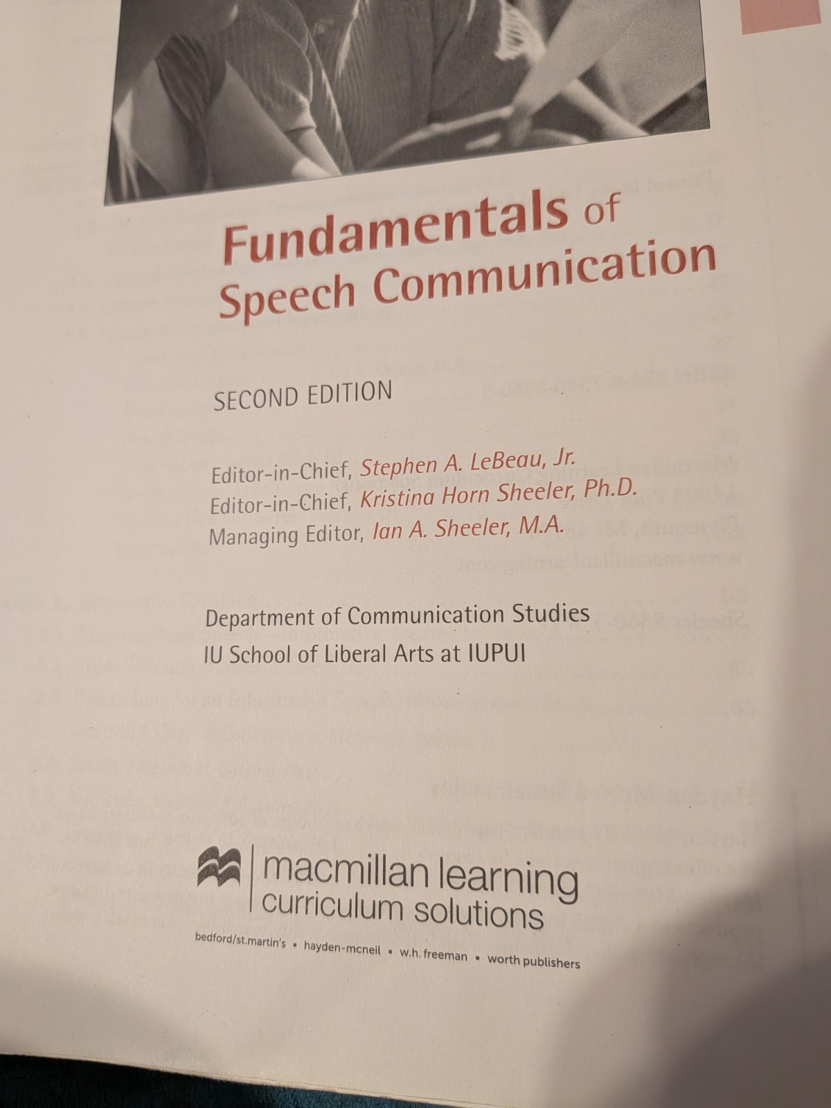 Fundamentals Of Speech Communication Hayden-McNeil 2nd edition Spiral Bound