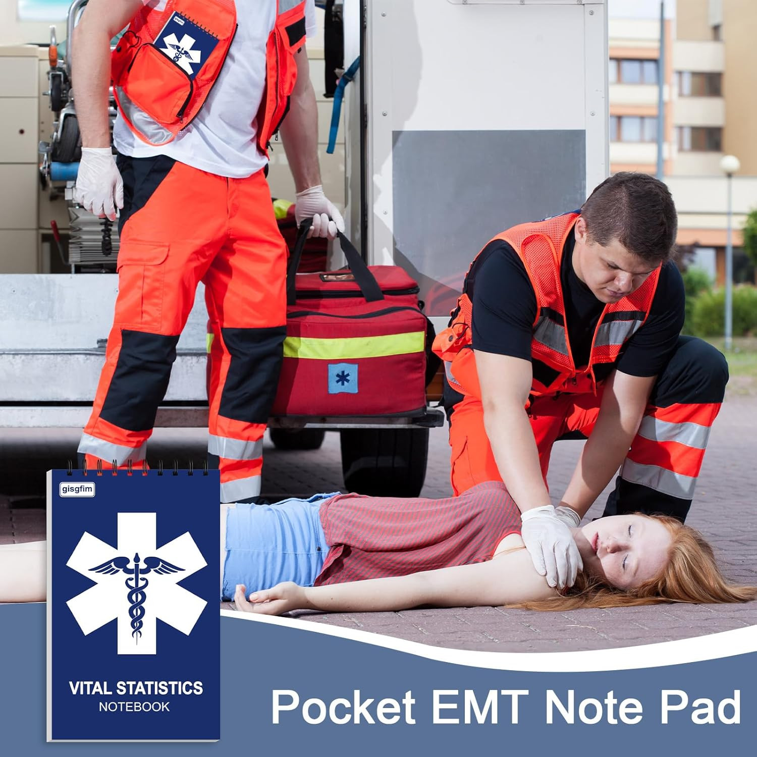 EMT First Responders Vital Statistics Notepad – 4 Pack Medical Notebook 70 Sheet