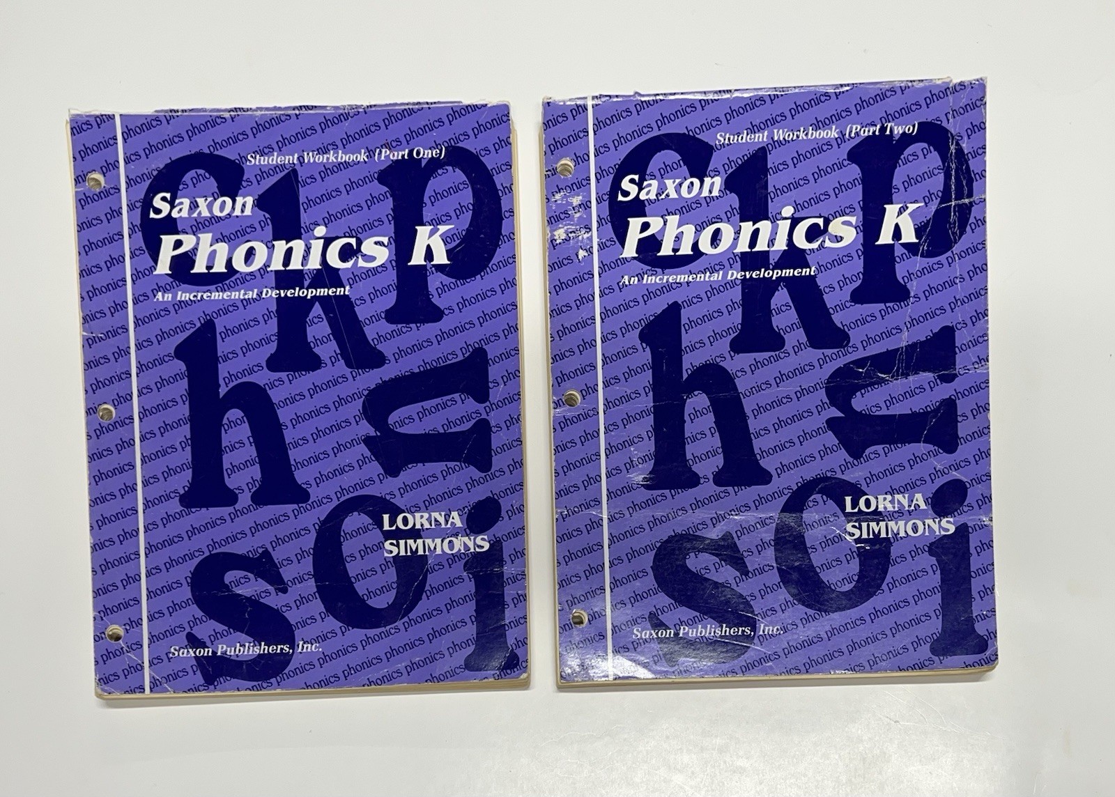 Saxon Phonics K SET student Workbook part 1 & 2 + Teacher’s manual kindergarten