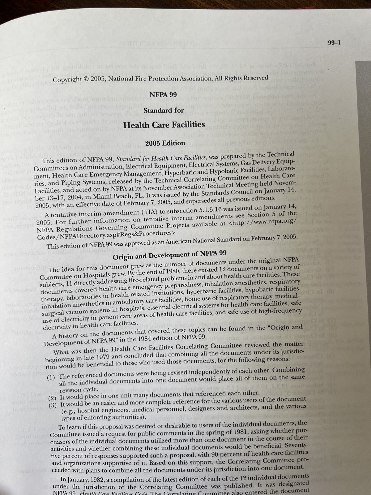 NFPA 99 Health Care Facilities – 2005 Edition National Fire Protection Assc