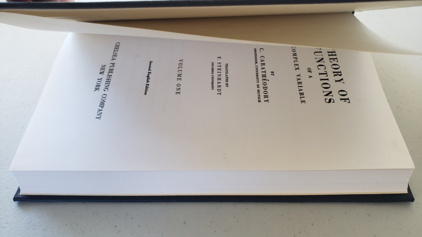 Theory of Functions Complex Variable Vol 1 Caratheodory Chelsea NEW AMS