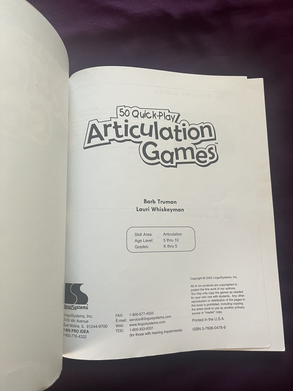 50 Quick-Play Articulation Games Lingui Systems Speech Therapy Resource
