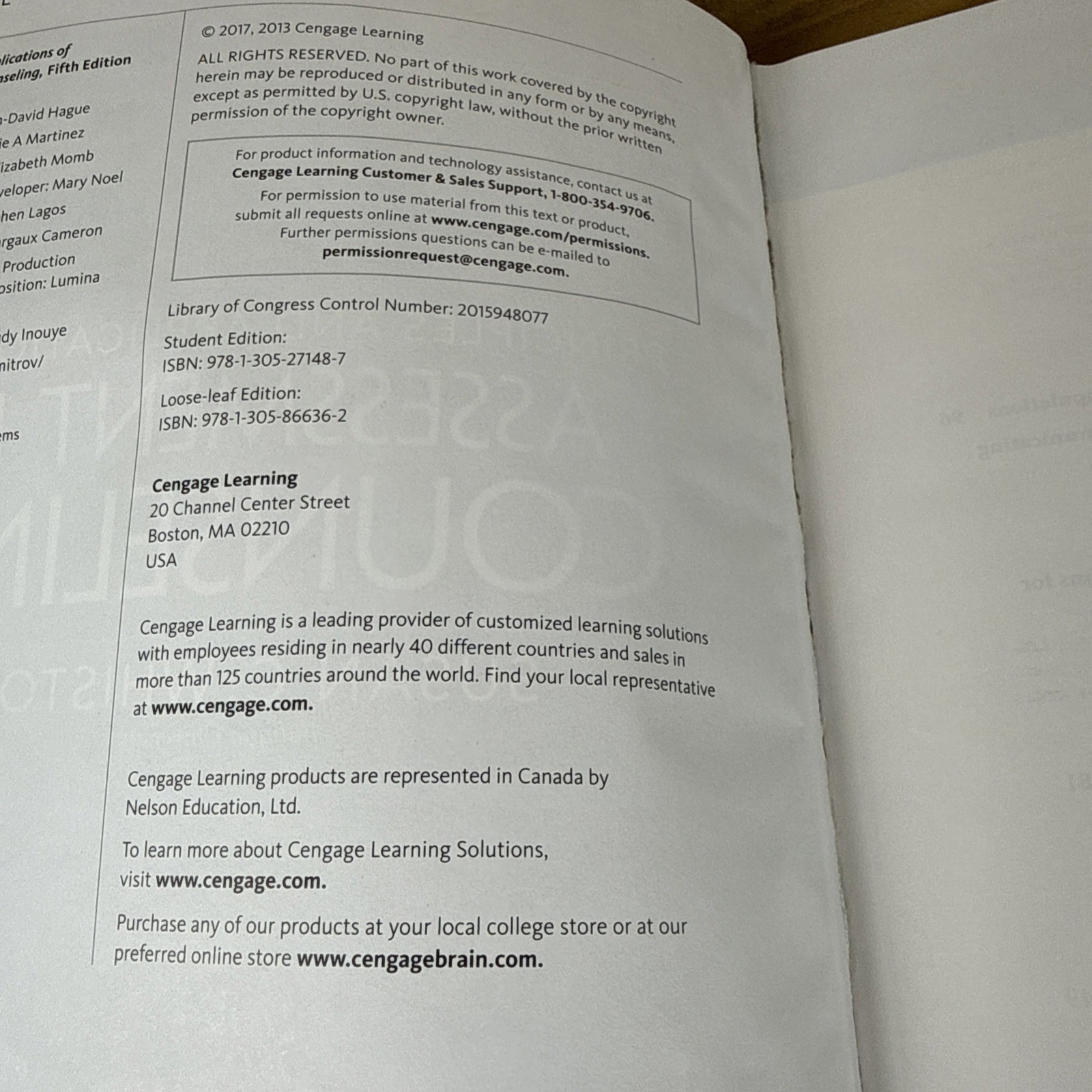 Whiston PRINCIPLES AND APPLICATIONS OF ASSESSMENT IN COUNSELING Acceptable
