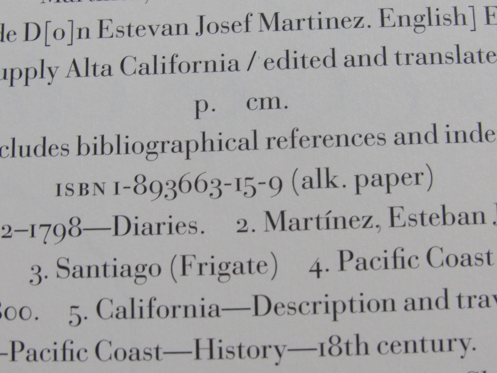 Esteban Martinez Fisher Voyage in 1779 to Supply ALTA California Log History