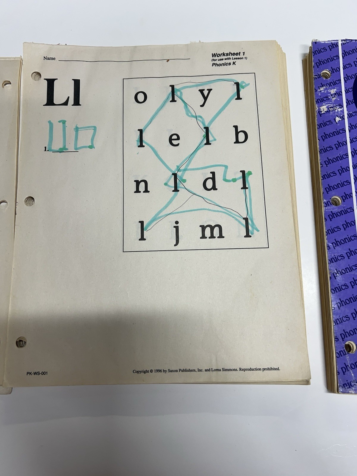 Saxon Phonics K SET student Workbook part 1 & 2 + Teacher’s manual kindergarten