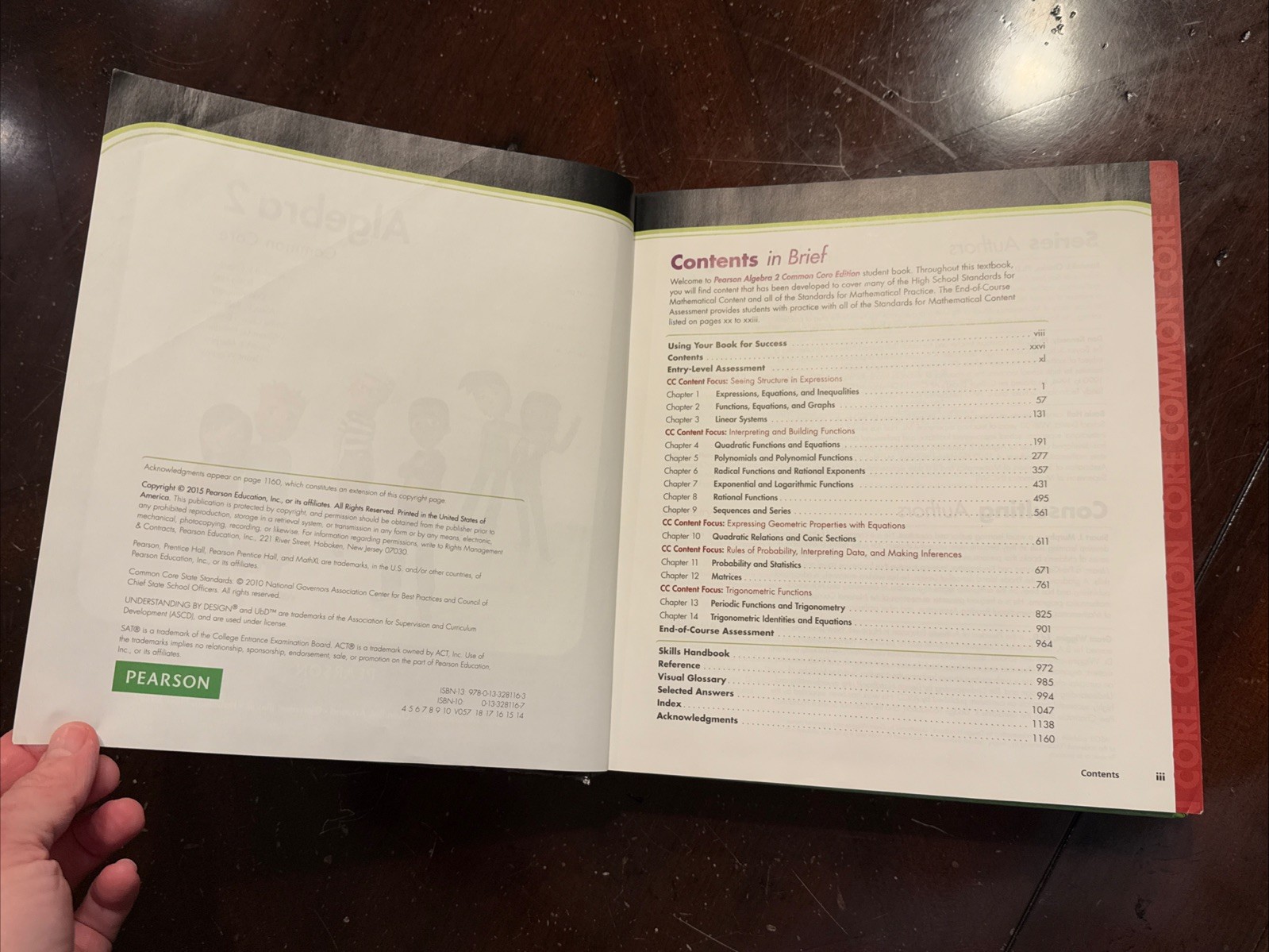 Algebra 2 Common Core Textbook by Charles PEARSON ~ High School Math Book ~ 2015
