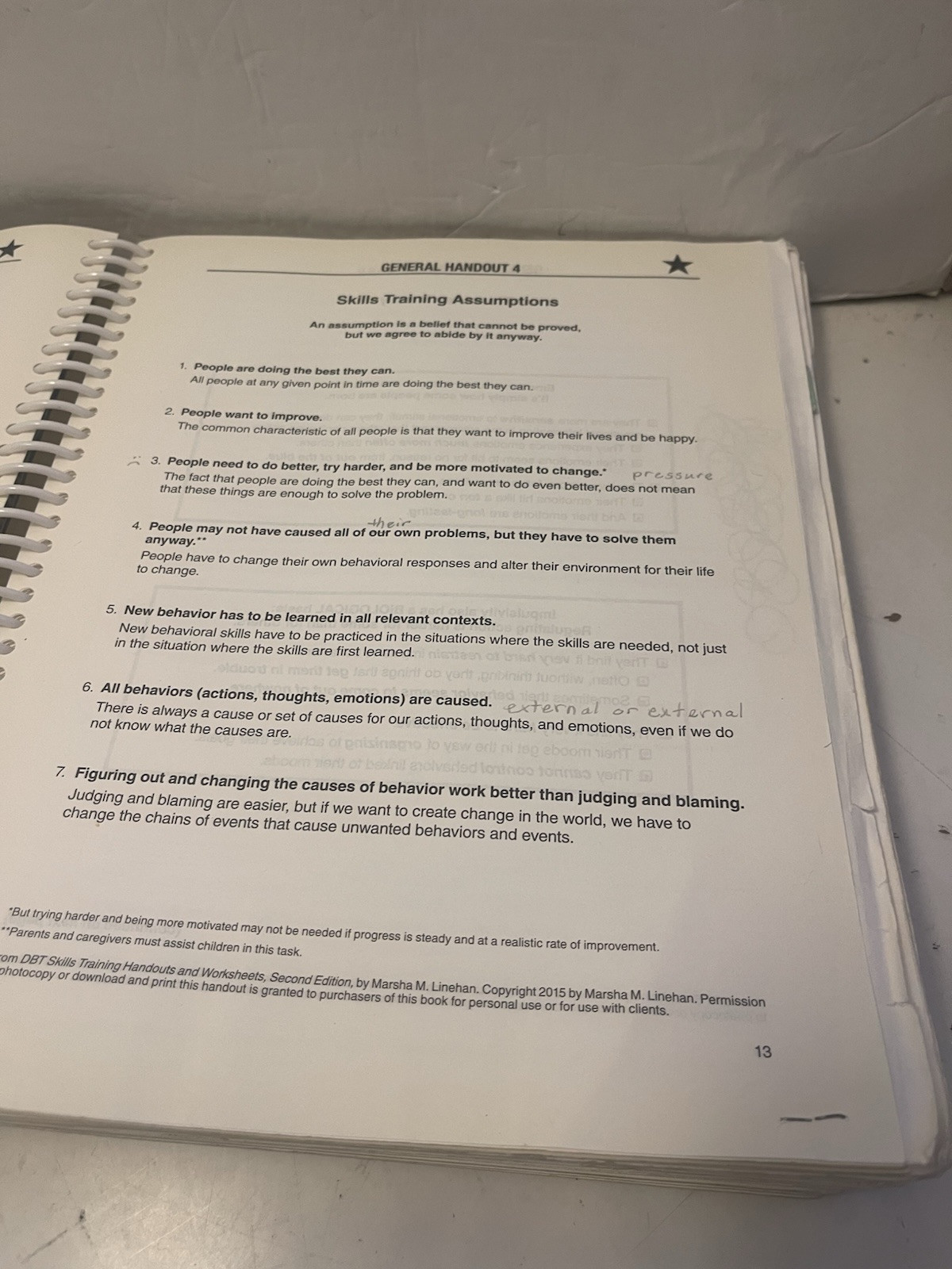 DBT Skills Training Handouts and Worksheets 2014 Spiral Bound Paperback