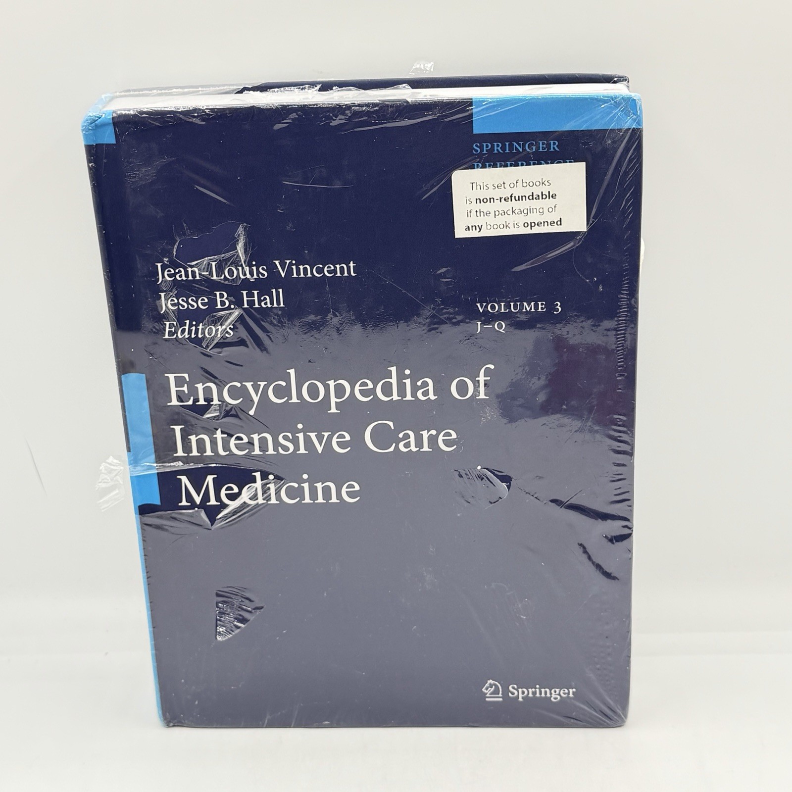 Encyclopedia of Intensive Care VOL 3 – Hardcover, by Vincent Jean-Louis; Hall