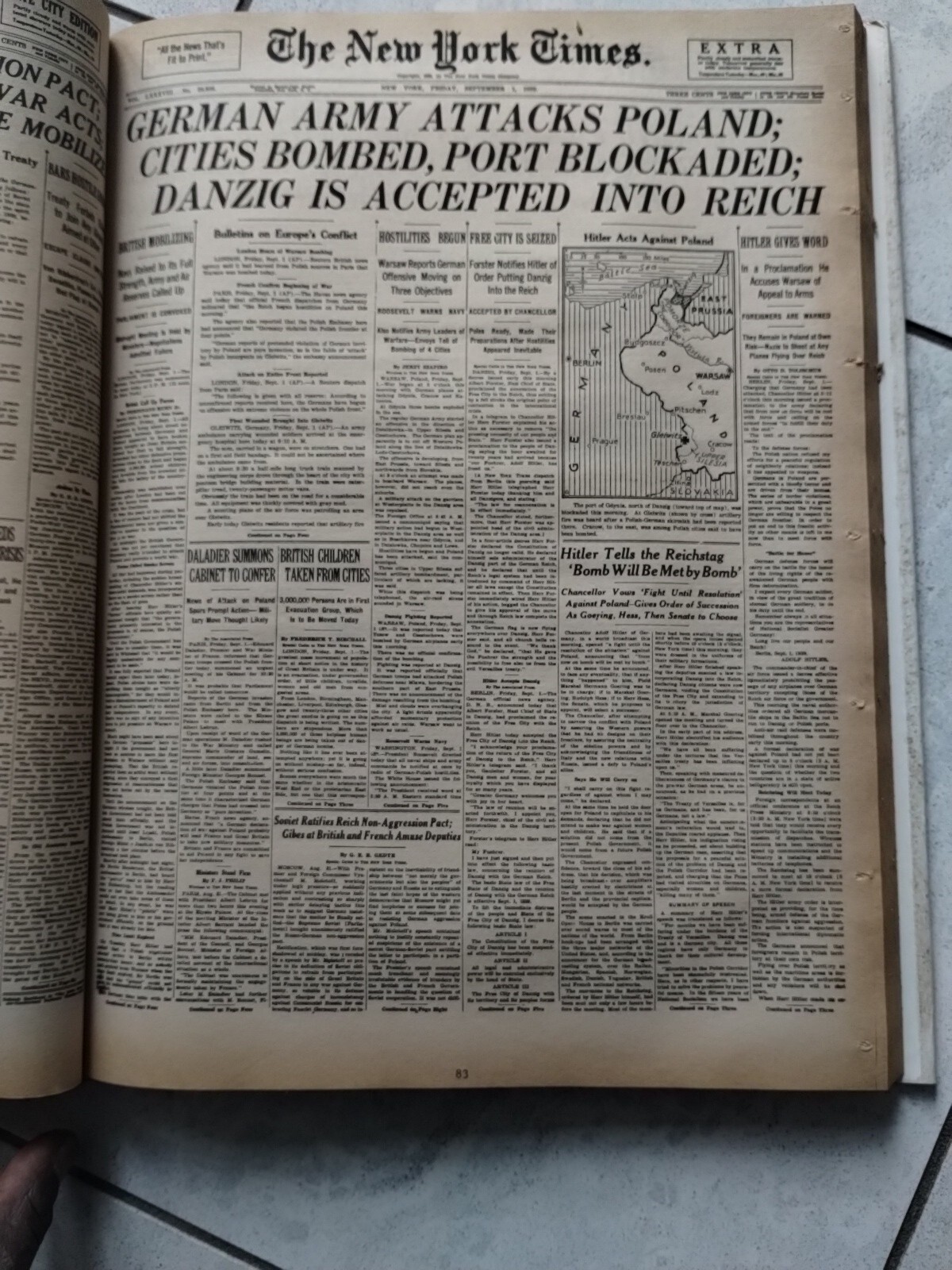THE NEW YORK TIMES PAGE ONE Major Events 1920-1983 292 pages Hard Back 15.5X11.5