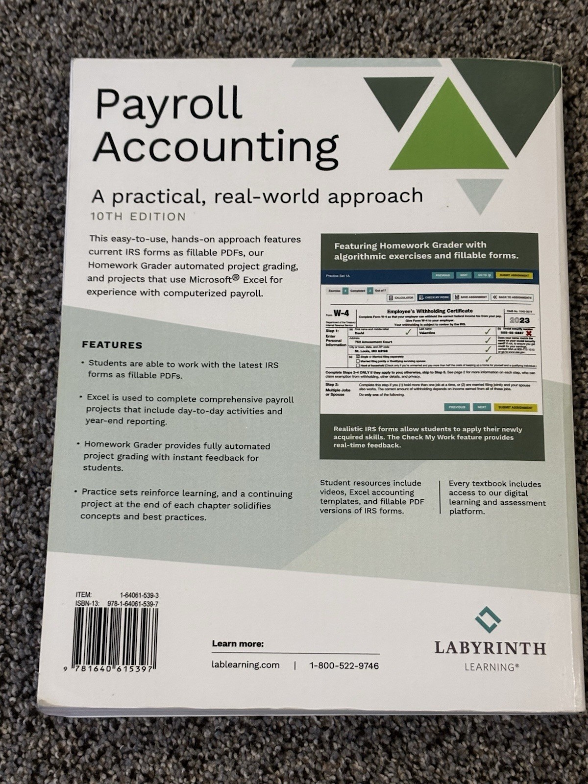 Payroll Accounting by Eric A. Smith 10th Ed. Paperback