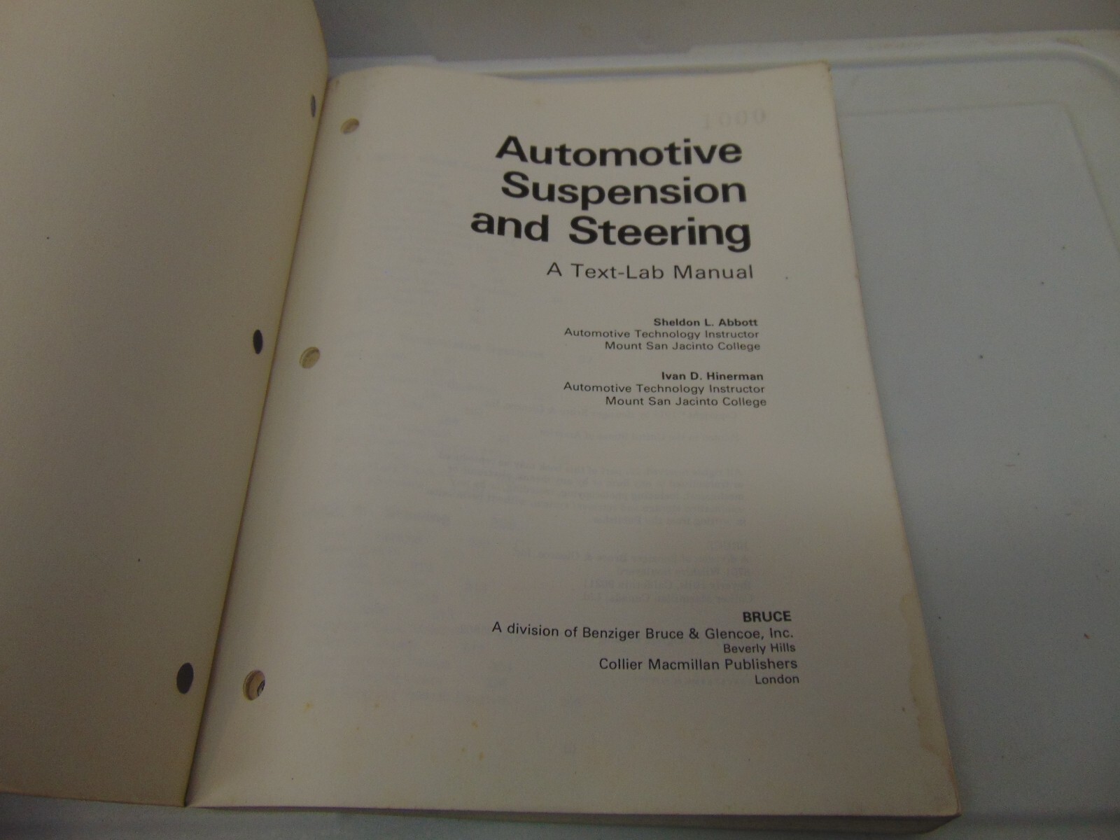 1976 Automotive Suspension & Steering text lab manual Sheldon Abbott 378 pages
