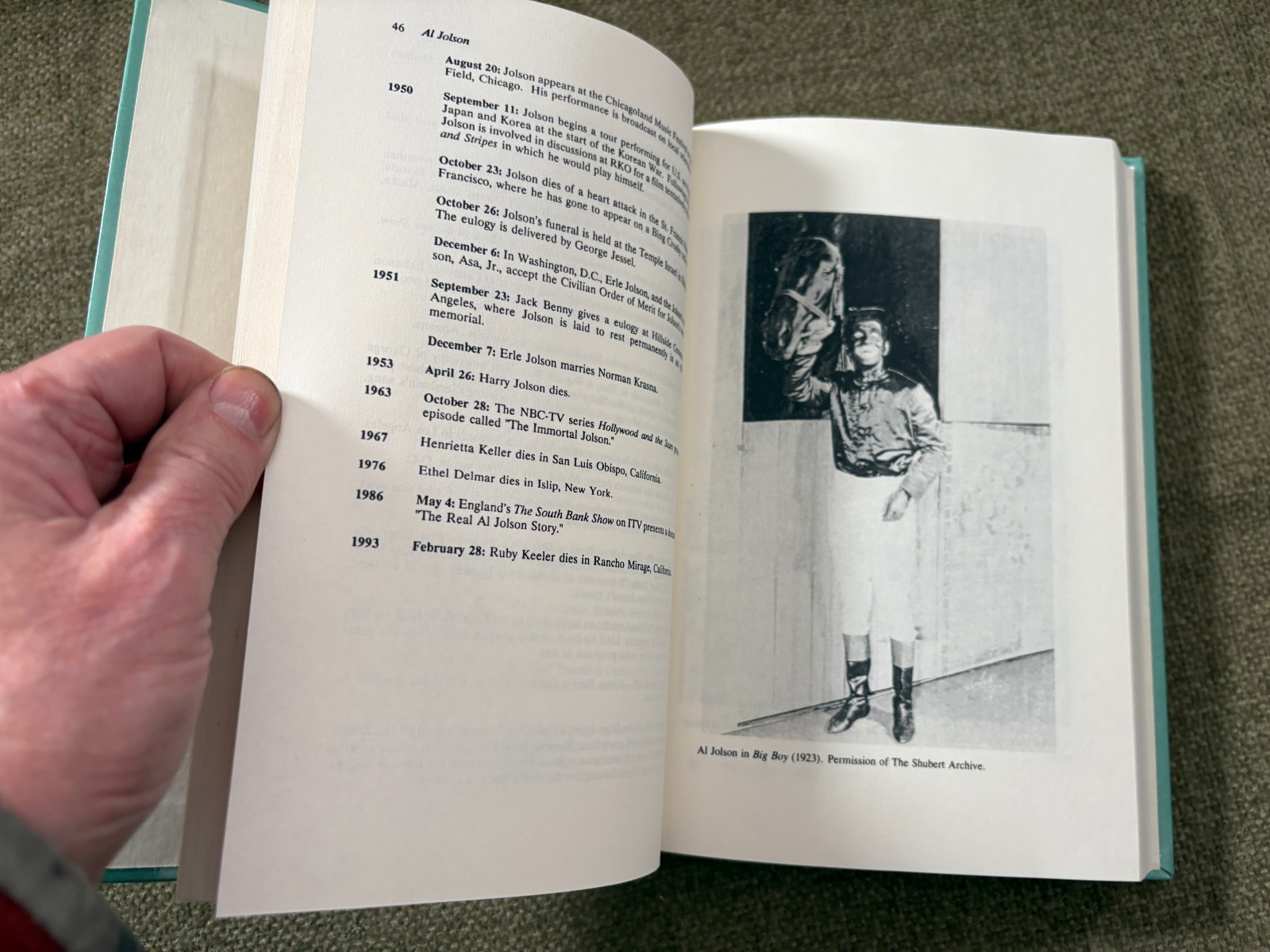 Al Jolson Bio-Bibliography James Fisher 1994 Hardcover Reference Book