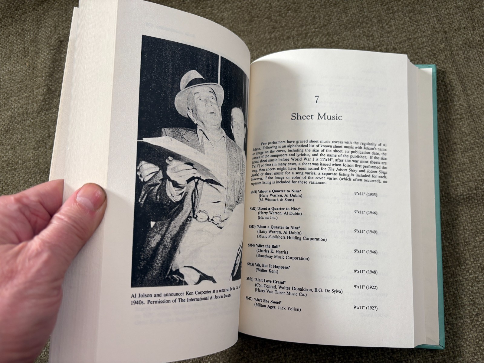 Al Jolson Bio-Bibliography James Fisher 1994 Hardcover Reference Book