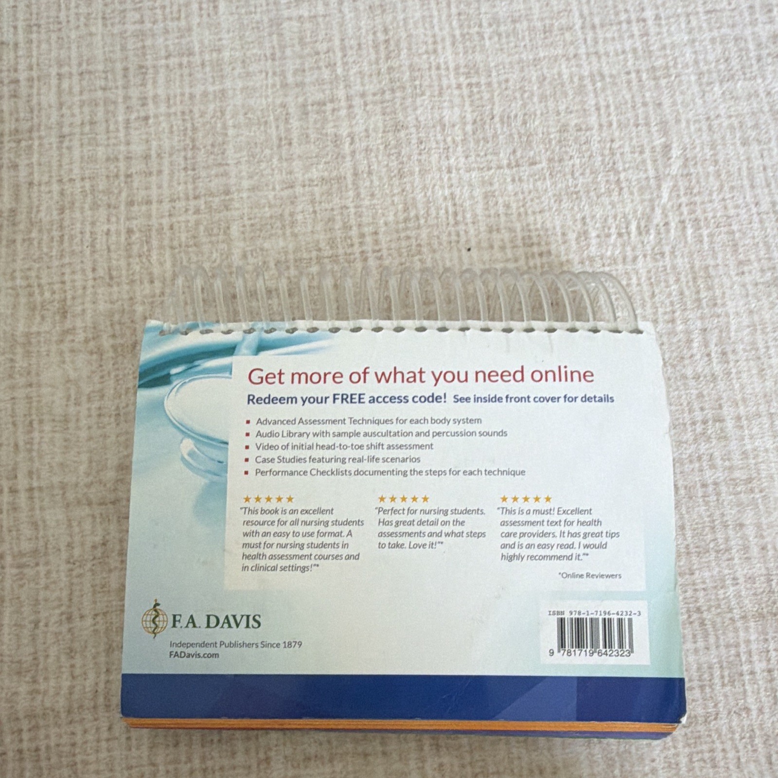 Thompson Essential Health Assessment 2nd Ed F.A. Davis 2015 Spiral Textbook