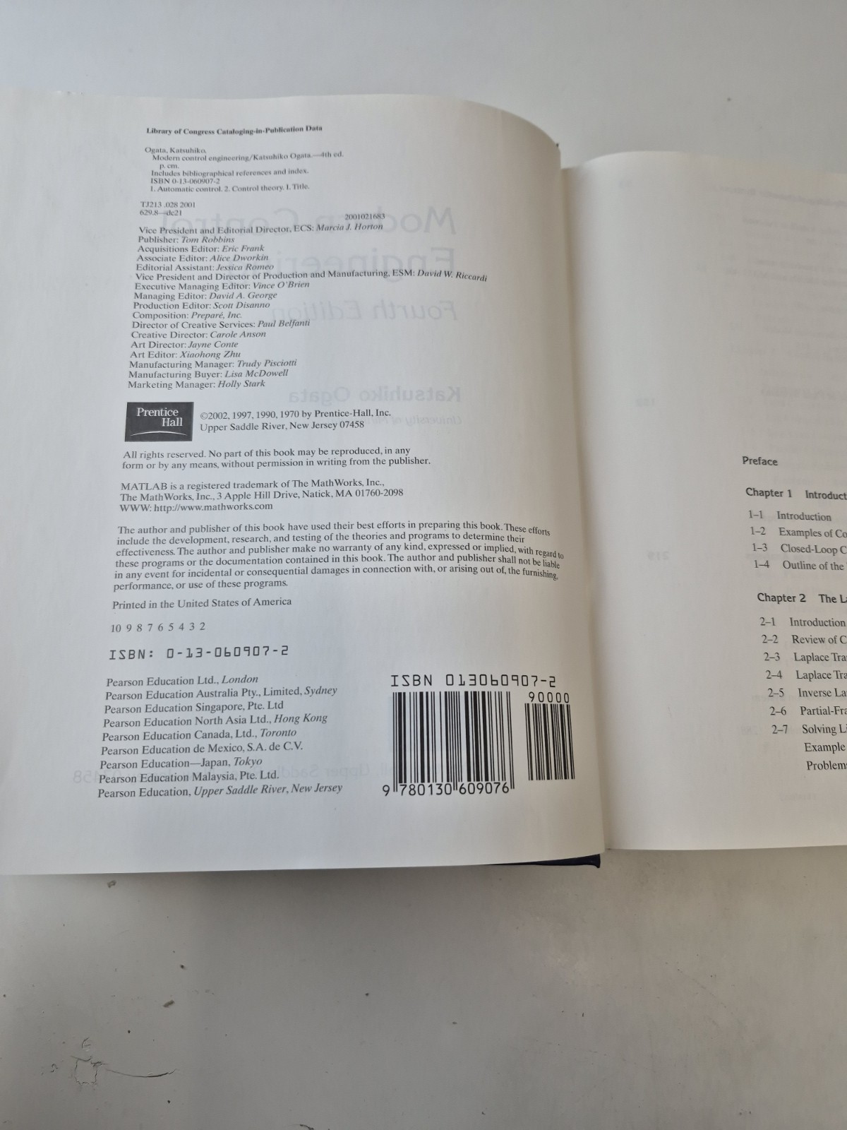 Modern Control Engineering 4th Edition Katsuhiko Ogata Hardcover 2002