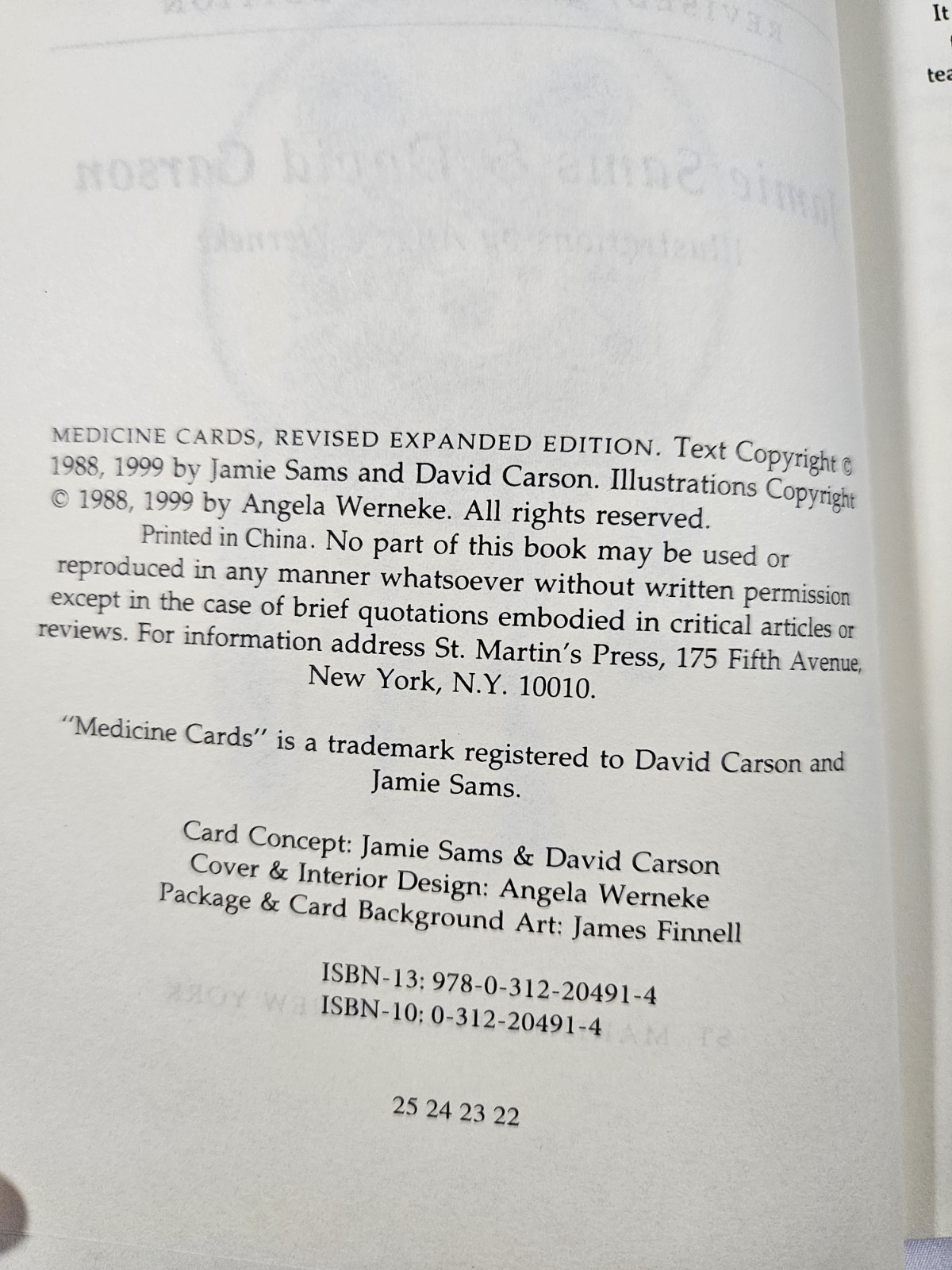 MEDICINE CARDS HC Book & 60 Card Deck by David Carson & Jamie Sams 1999
