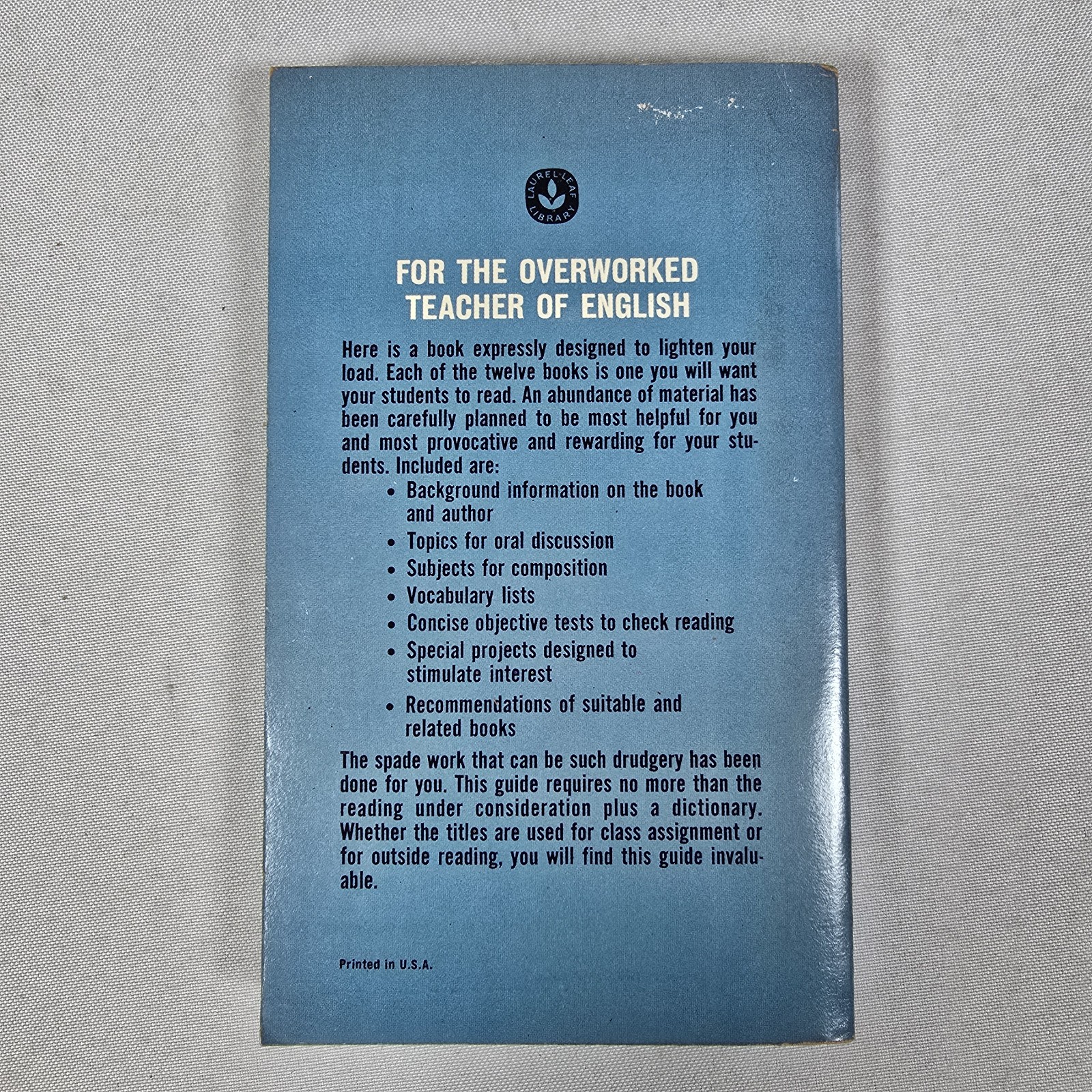 A Teacher’s Guide to Senior High School Literature ~ 1966 STEWART BENEDICT