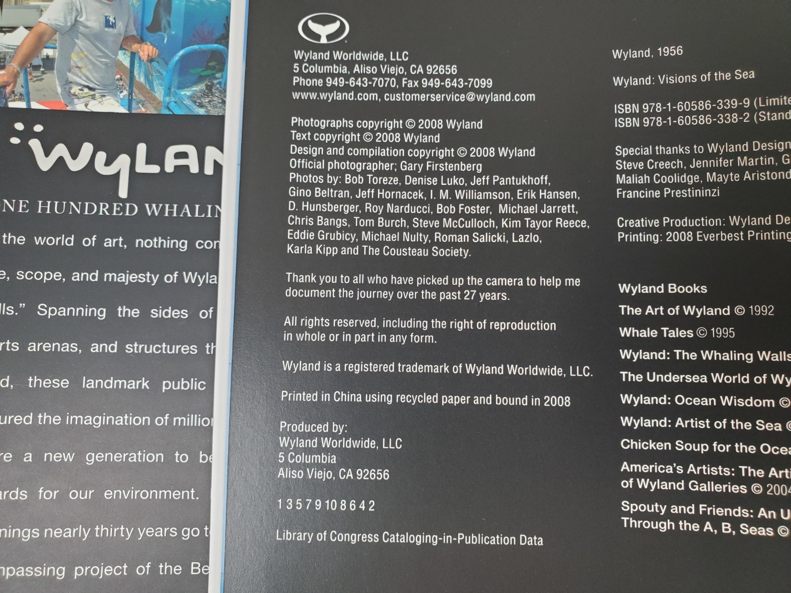 Wyland One Hundred Whaling Walls Mural Art Coffee Table Book – Signed