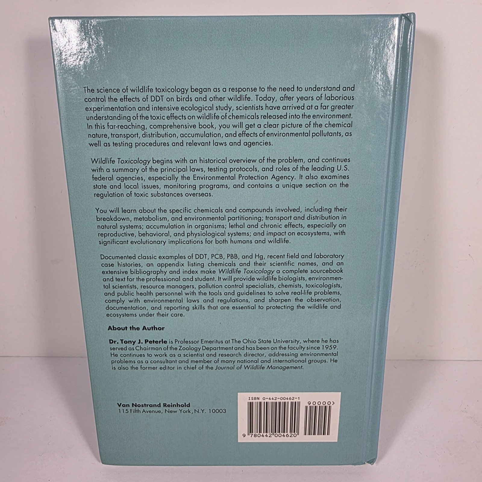 Wildlife Toxicology, Hardcover, 1991 ~ Tony J. Peterle