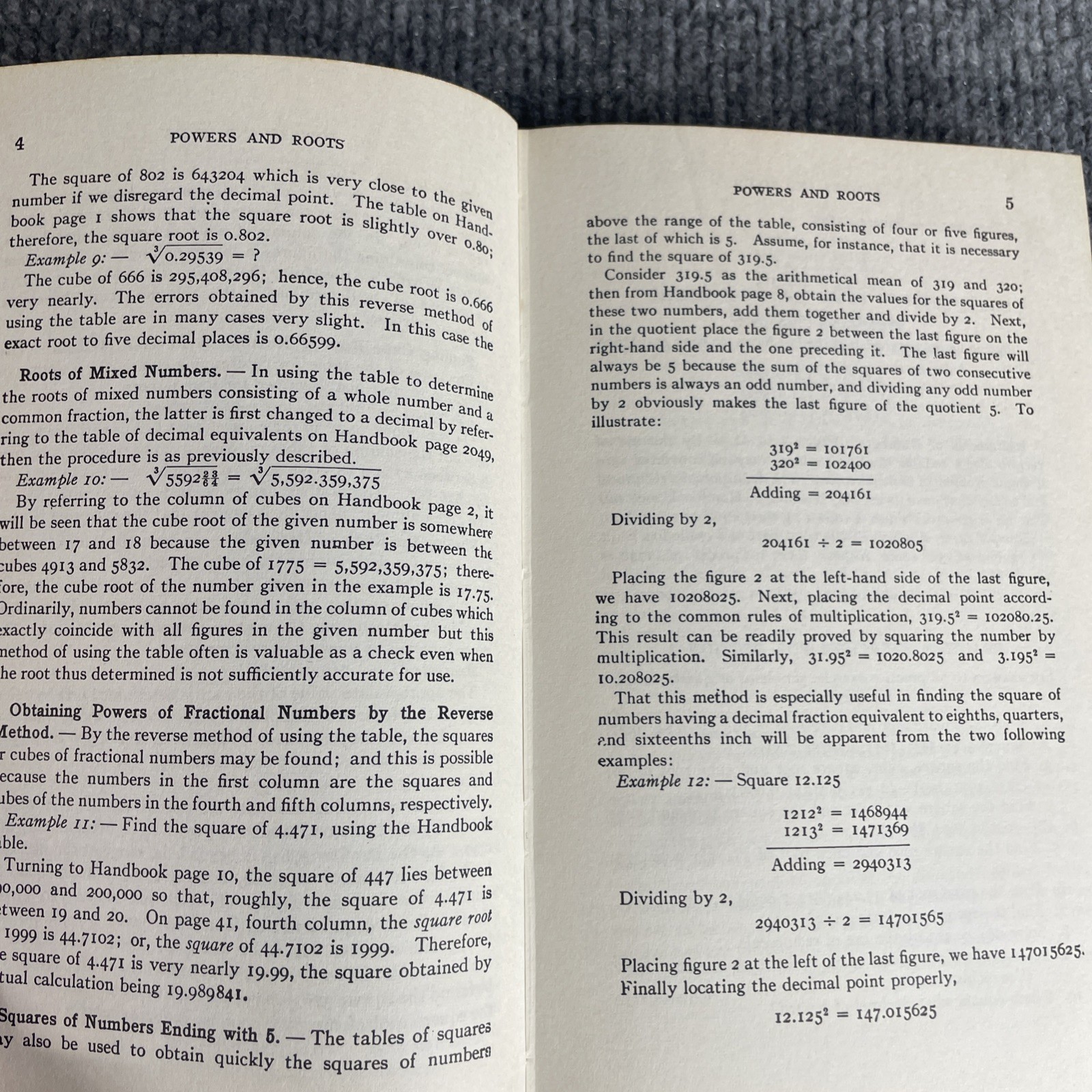 The Use Of Handbook Tables and Formulas Machinery Hardcover 1964 John M. Amiss