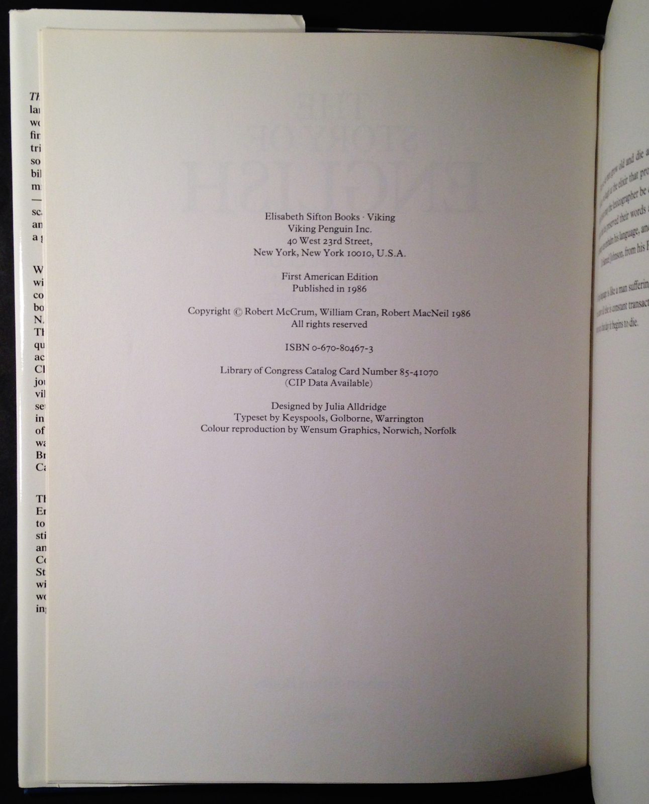 The Story of English by William Cran, Robert MacNeil Robert McCrum 1986 HCDJ