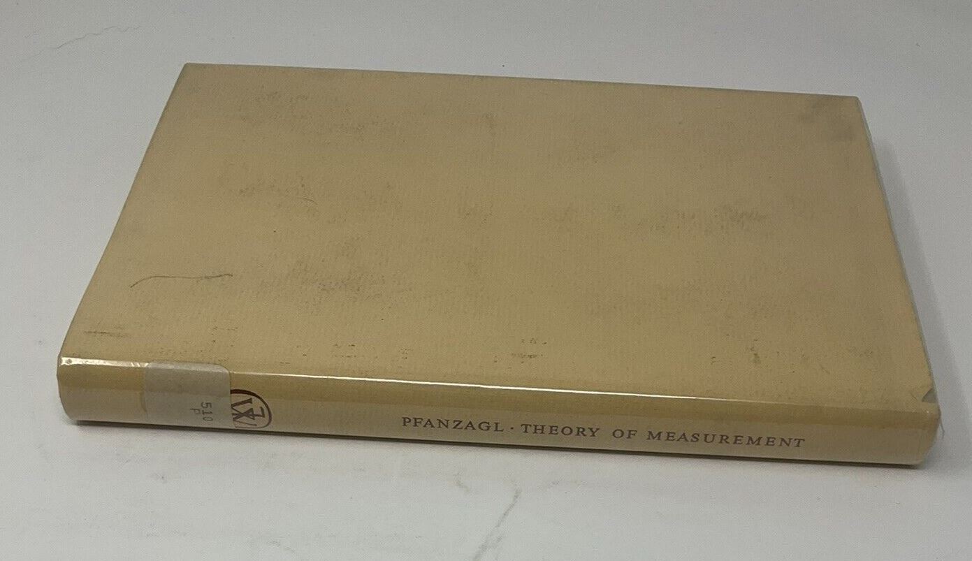 Theory of Measurement Pfanzagl 1968 1st American Edition E7