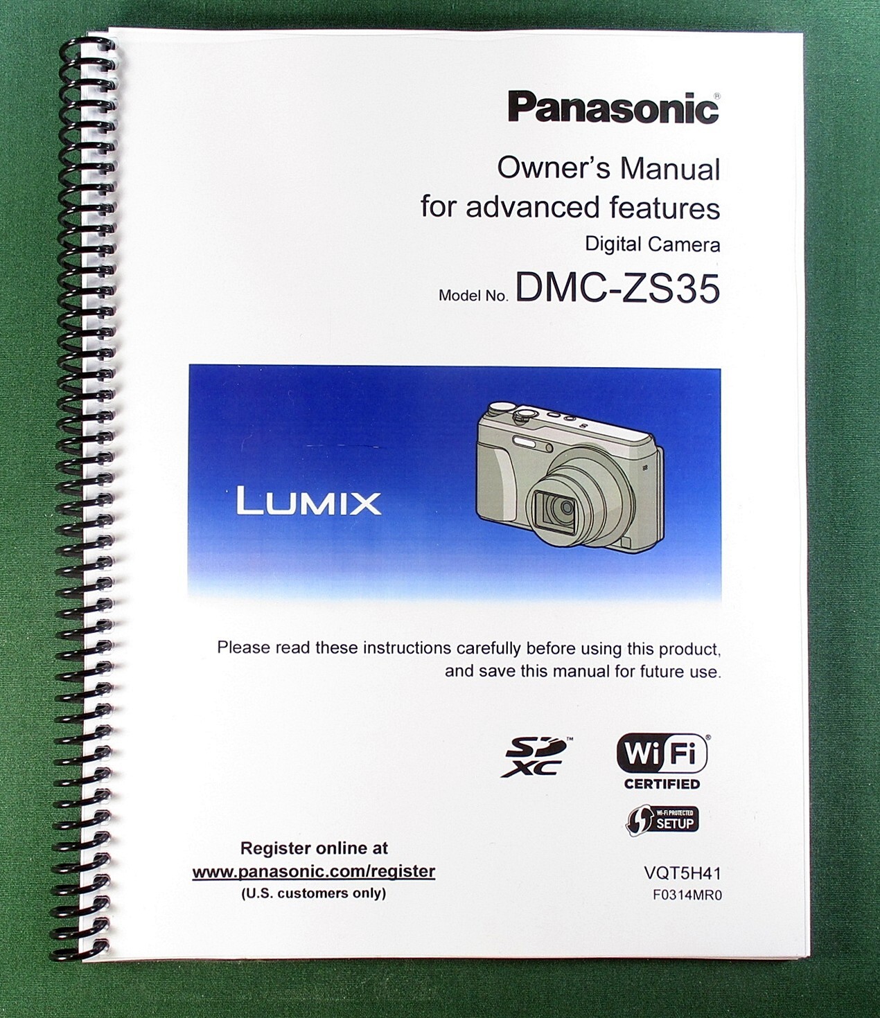 Panasonic DMC-ZS35 Advanced Owner’s Manual: Full Color 186 Pages & Clear Covers!