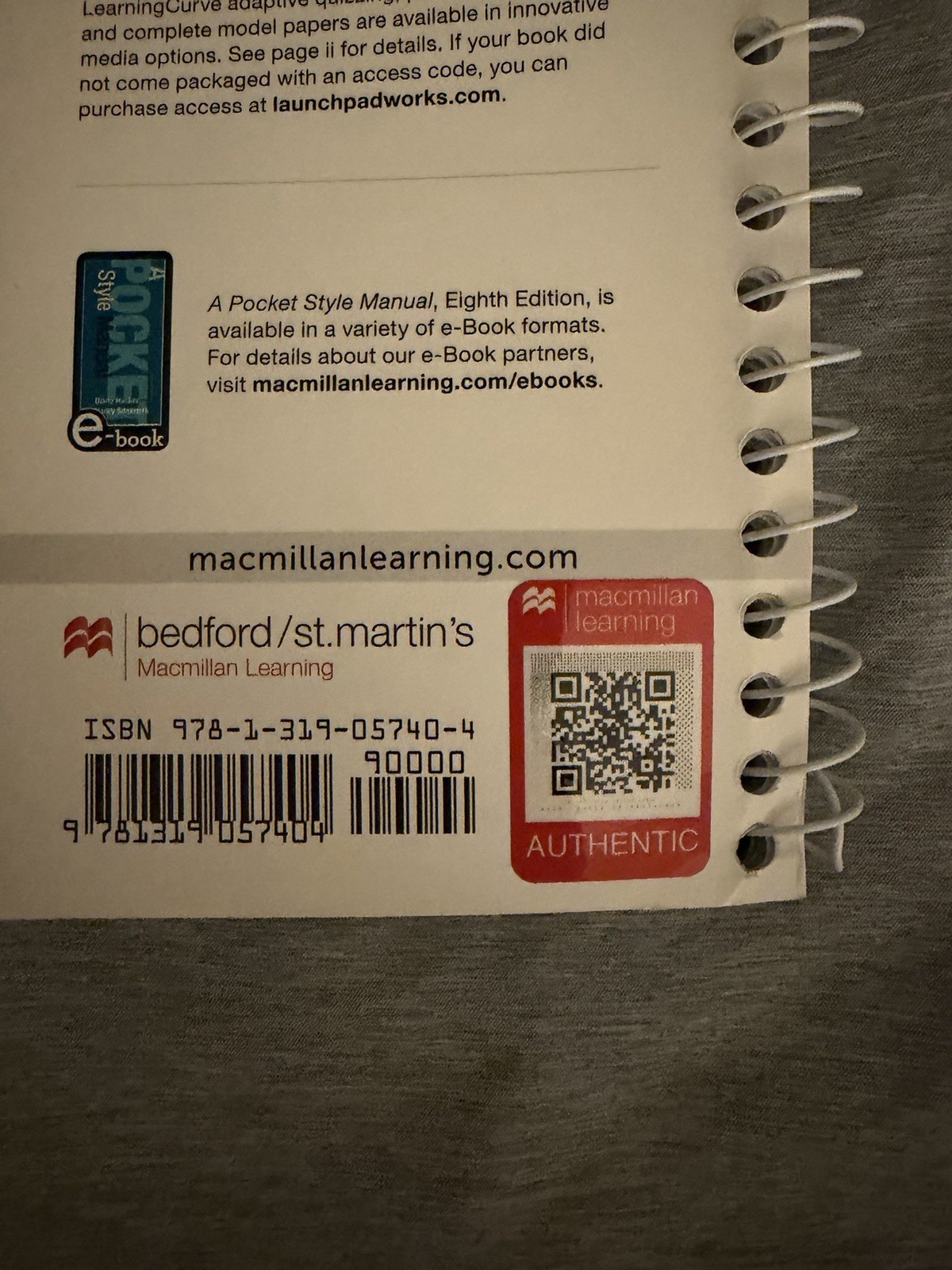 A Pocket Style Manual 8th Edition Spiral-Bound by Diana Hacker and Nancy Sommers