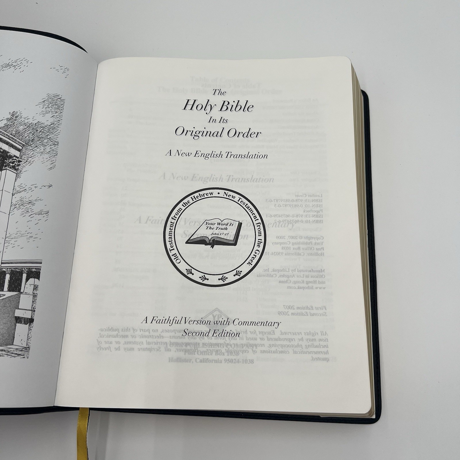 THE HOLY BIBLE IN ITS ORIGINAL ORDER Second Edition Lambskin Cover W Commentary