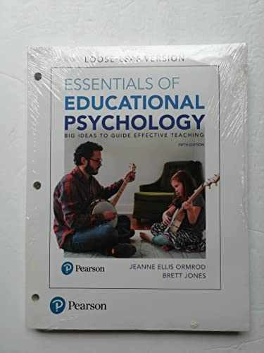 Essentials of Educational – Loose Leaf, by Jeanne Ellis Ormrod – Acceptable q
