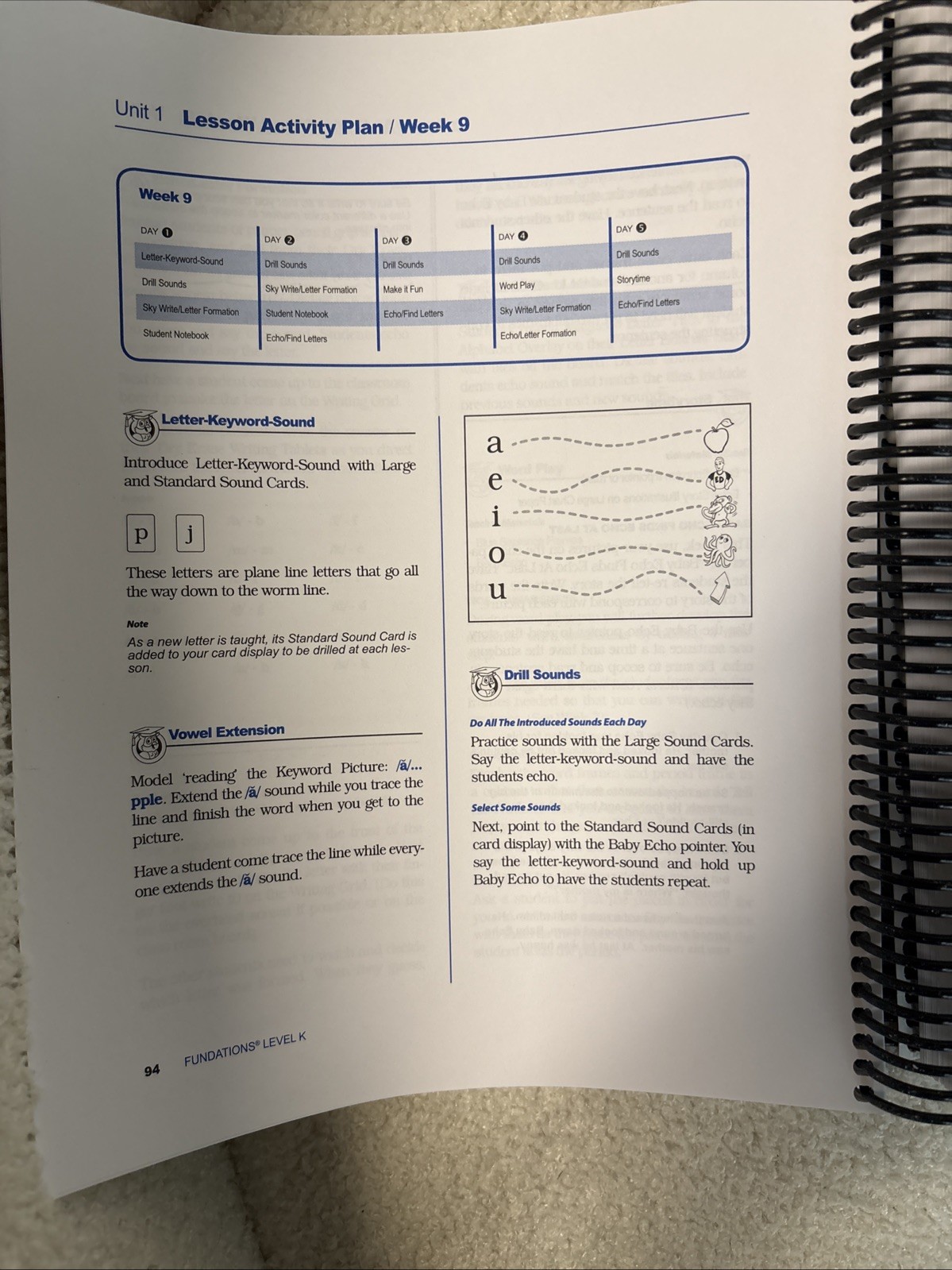 Fundations Teacher’s Manual K-1, by Barbara A. Wilson 2006 spiral bound