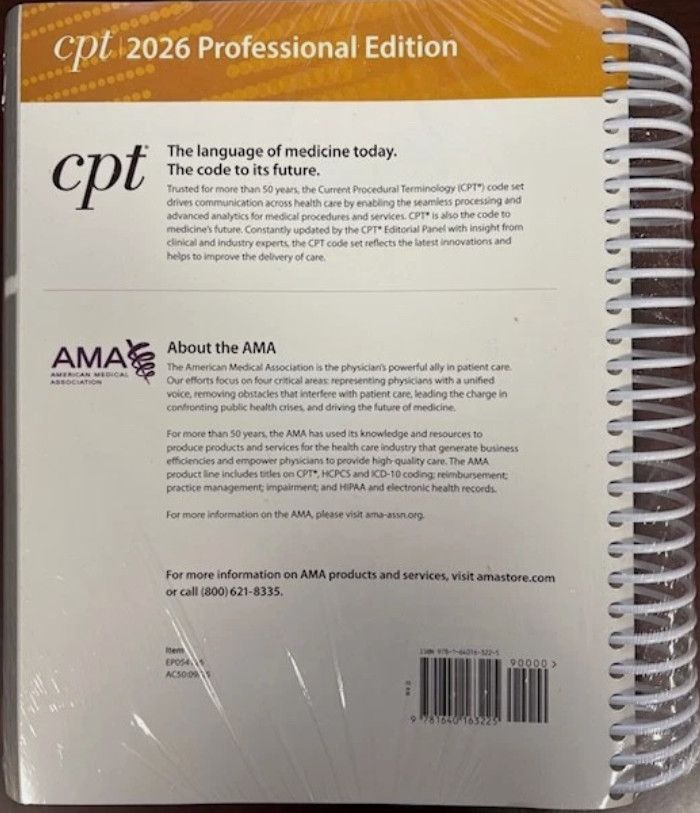 CPT Professional 2026 by American Medical Association (2025, Spiral)