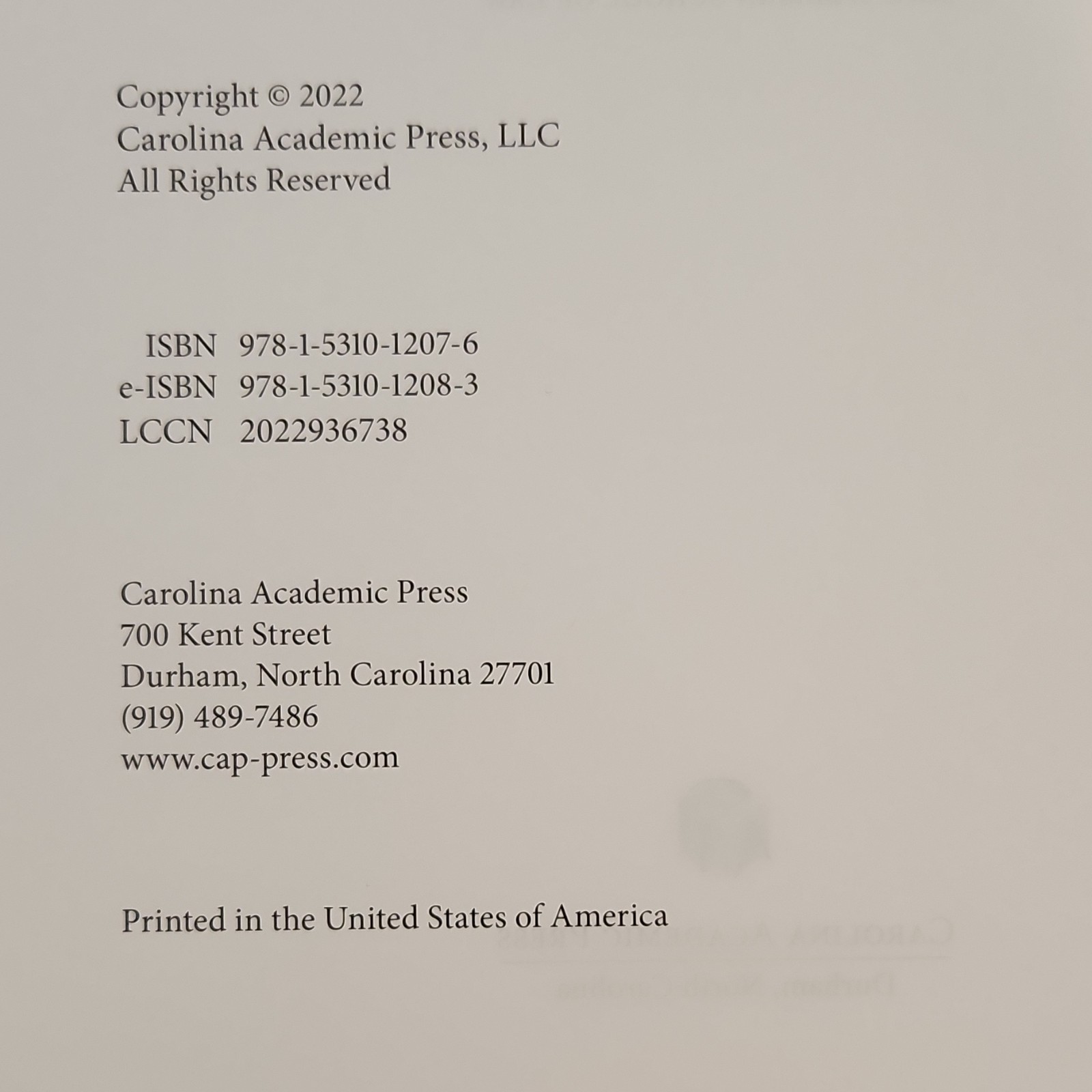 Carolina Academic Press Business Organizations Chatman & Reyes 2022 Hardcover