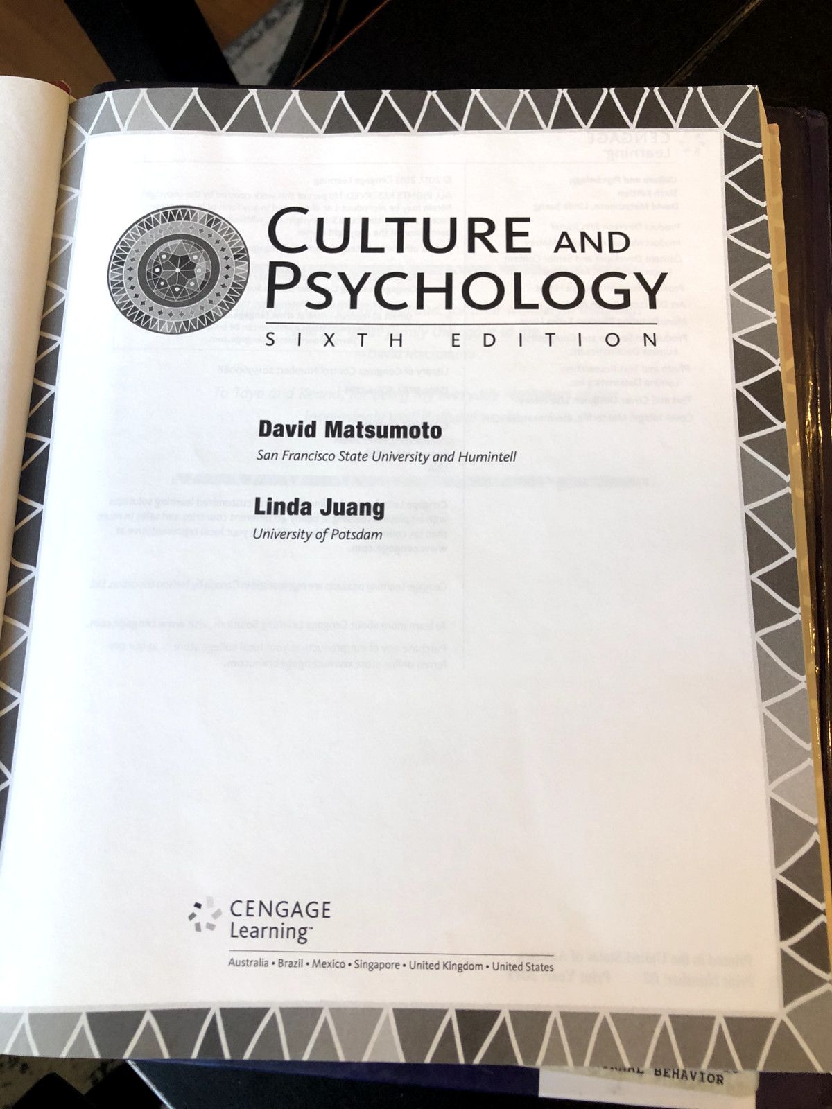 Culture and Psychology by Linda Juang and David Matsumoto (2016, Hardcover,…