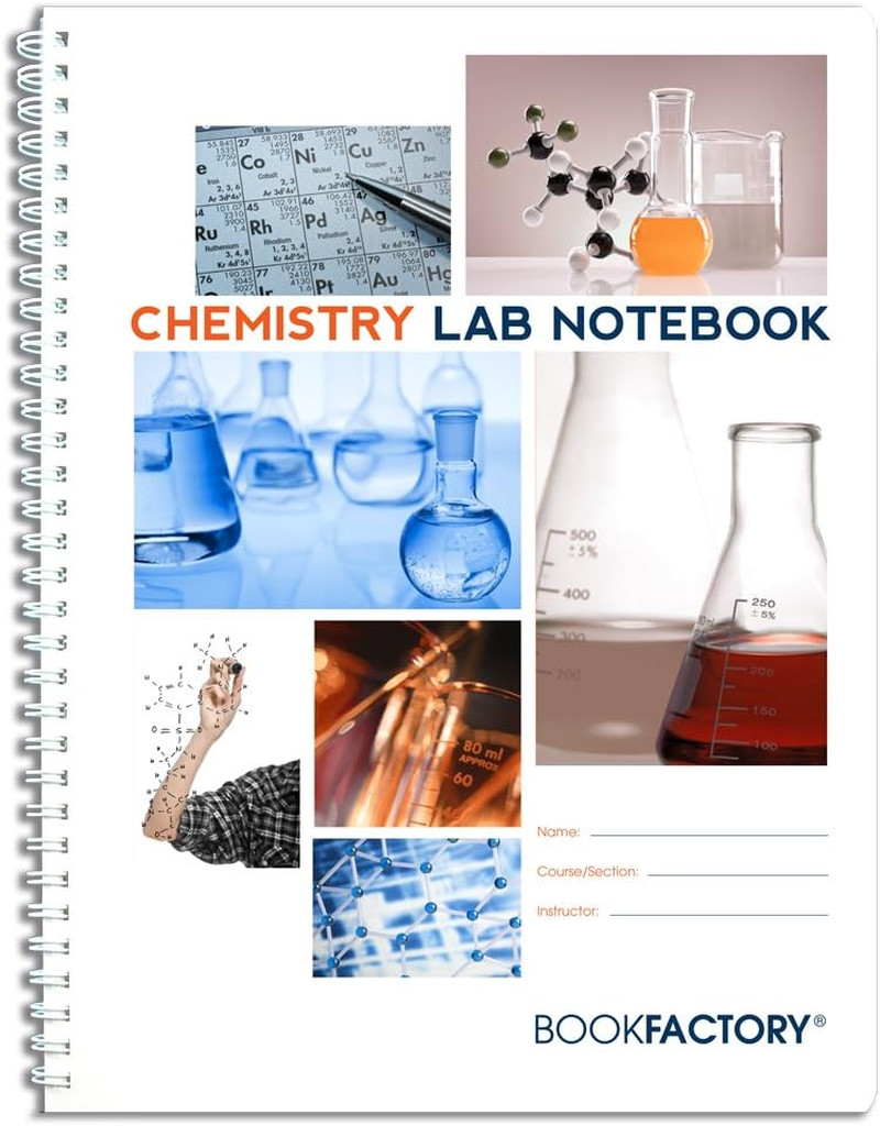 Chemistry Lab Notebook – 100 Pages Scientific Grid, Durable Translucent Cover, W