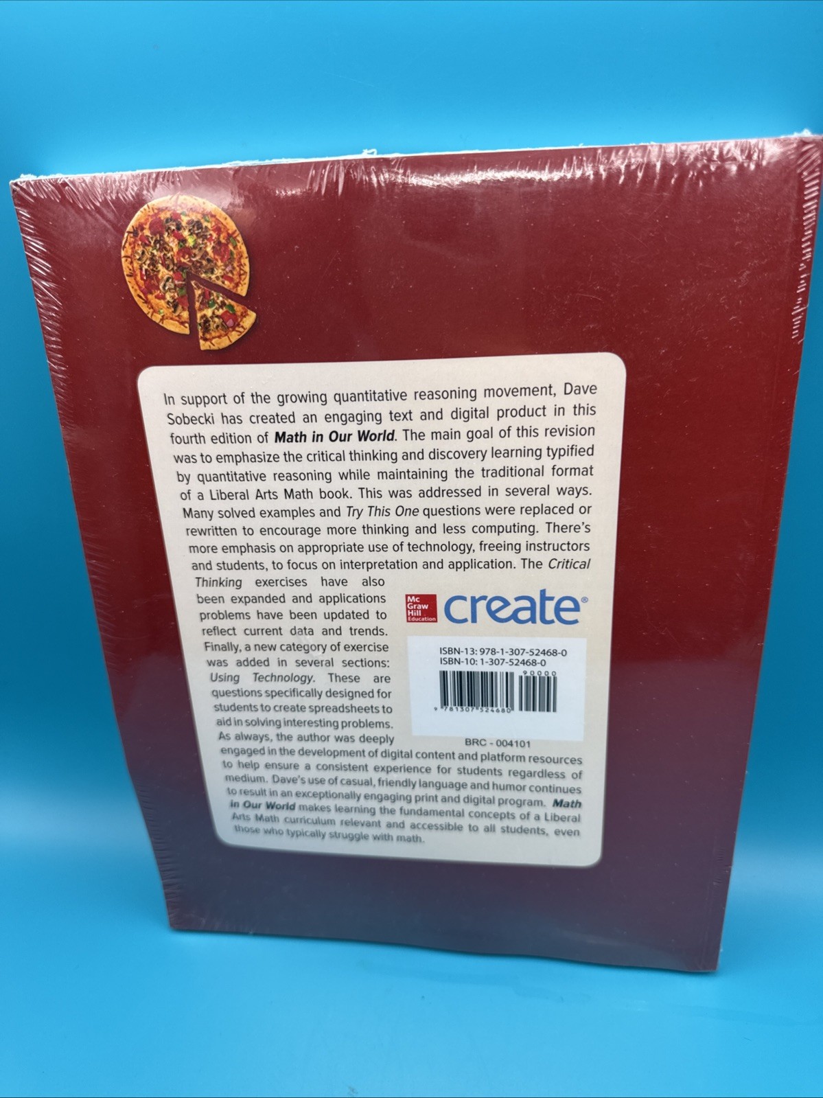 Math in Our World by Dave Sobecki Textbook Liberal Arts Majors Sealed Fourth Ed