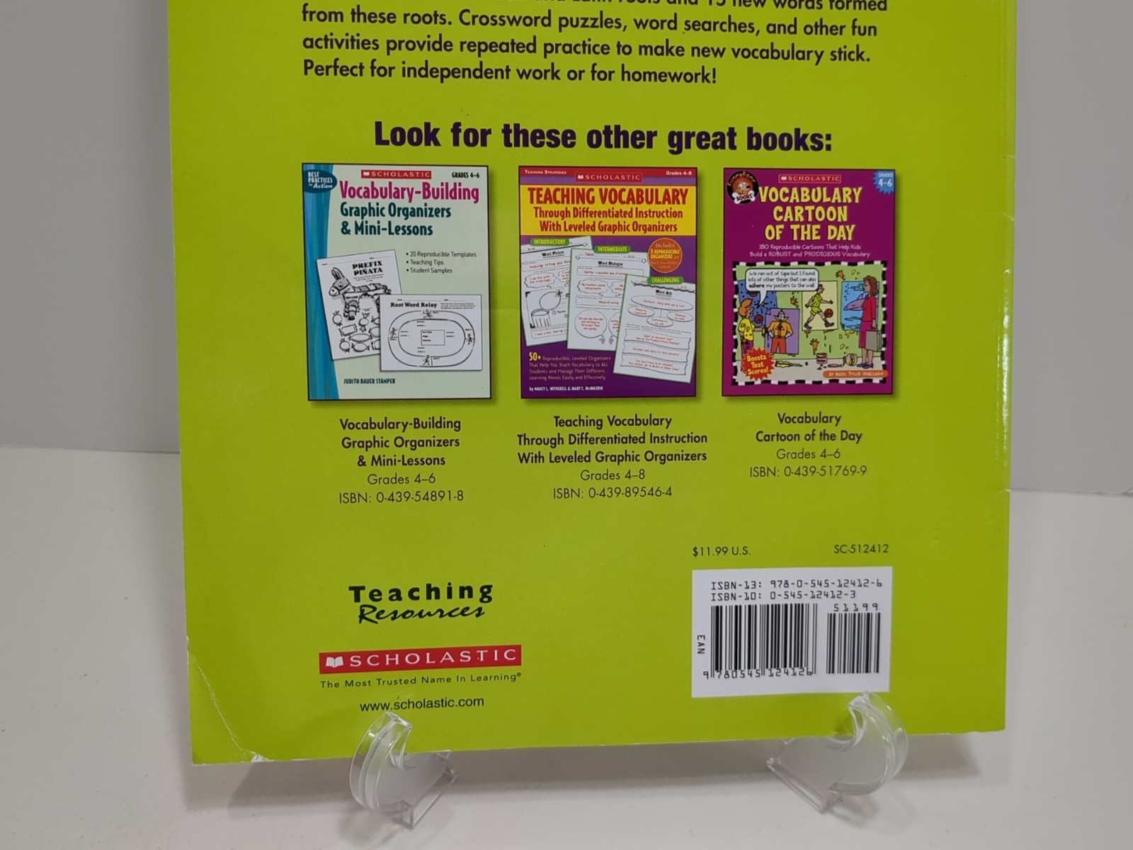 Vocabulary Packets-Greek & Latin Roots Workbook Grades 4-8 Scholastic Pre-owned