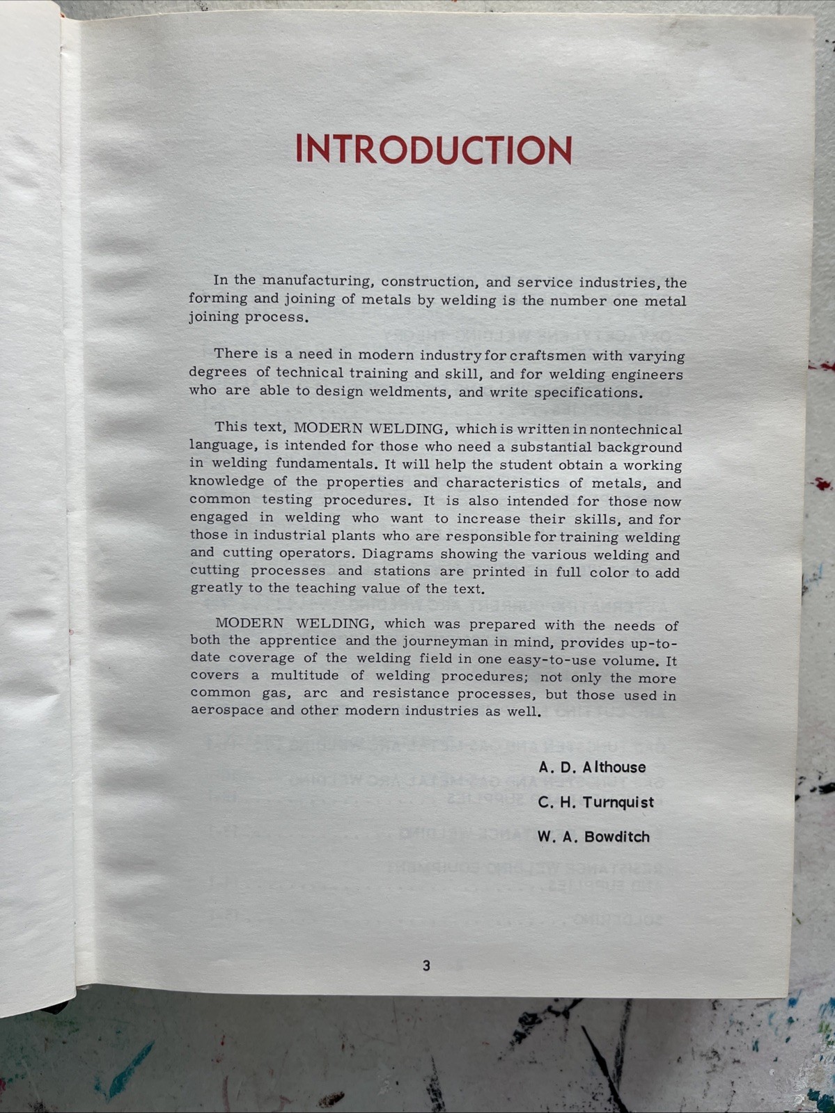 1976 Modern Welding Carl H Turnquist Mark A Bowditch Andrew D Althouse Textbook