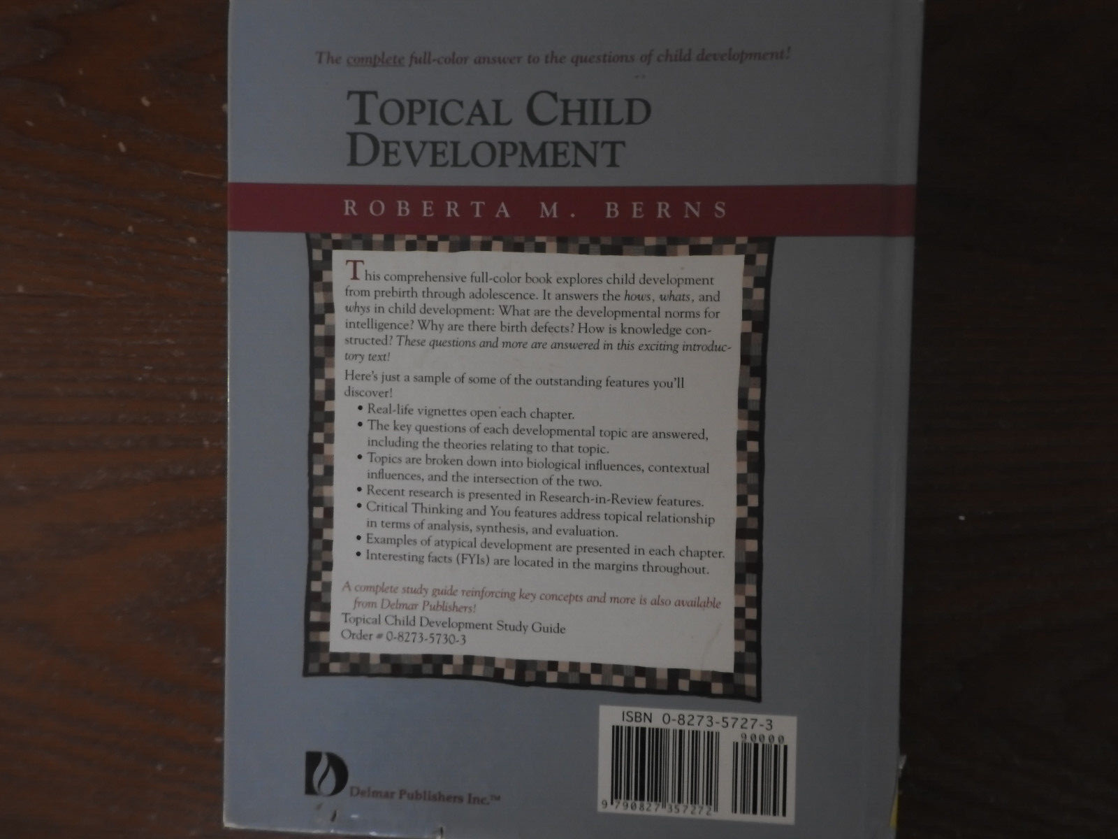 Topical Child Development Hardcover Roberta M. Berns Very Good Condition