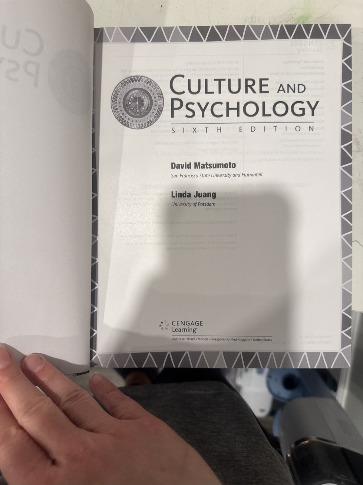 Culture and Psychology by David Matsumoto and Linda Juang (2016, Hardcover)