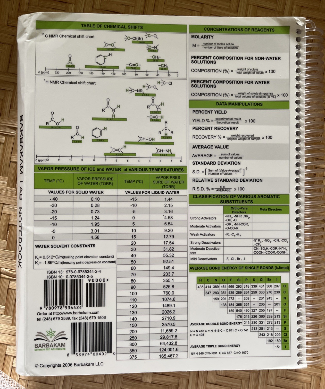BARBAKAM Lab Notebook 100 Carbonless Pages Spiral Bound Copy Perforated